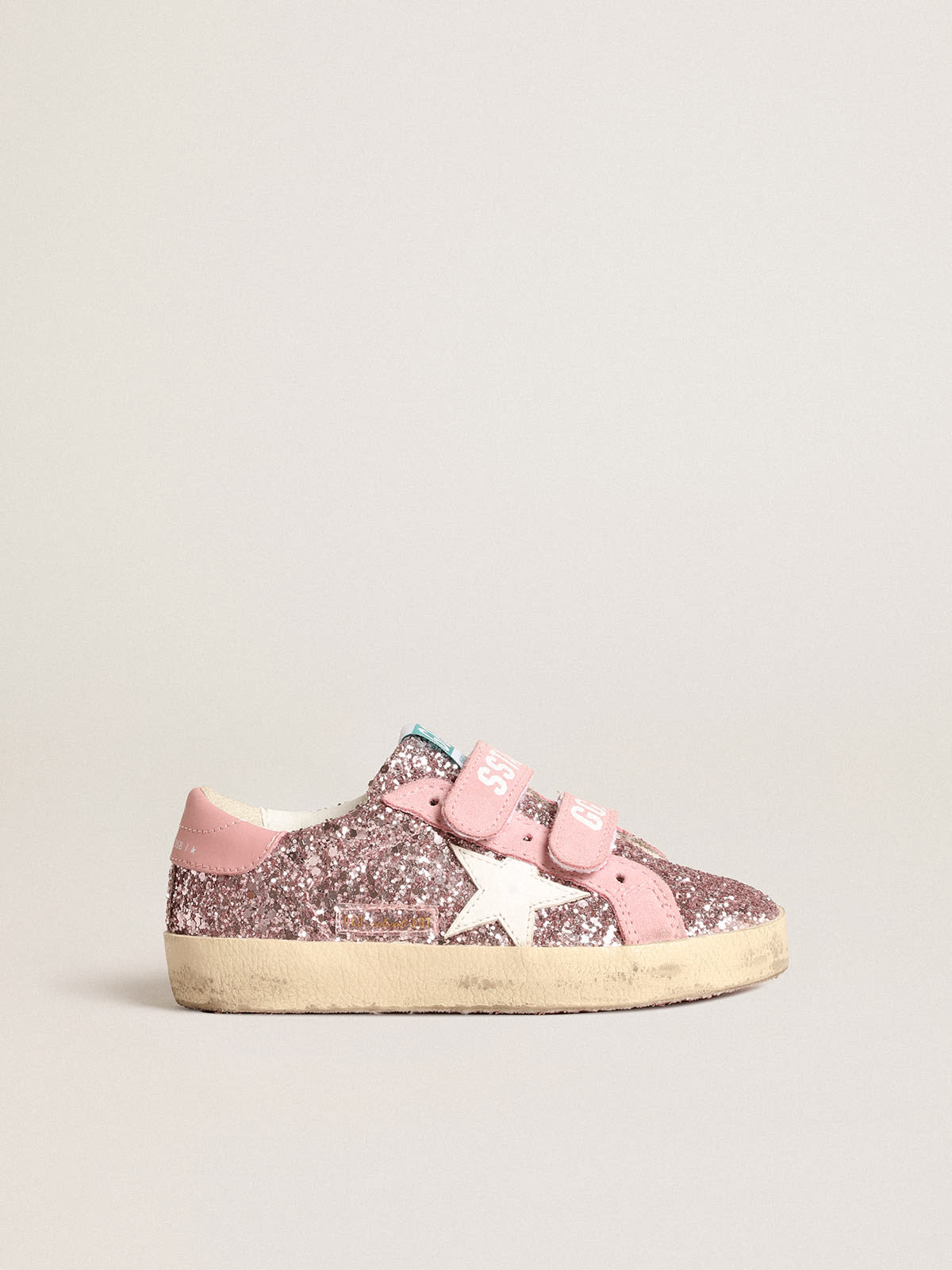 Golden Goose - Old School Young in lilac glitter with white star and pink heel tab in 
