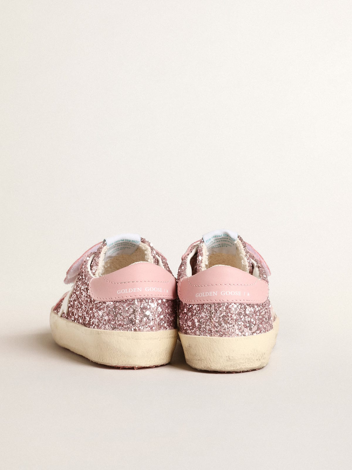 Golden Goose - Old School Young in lilac glitter with white star and pink heel tab in 