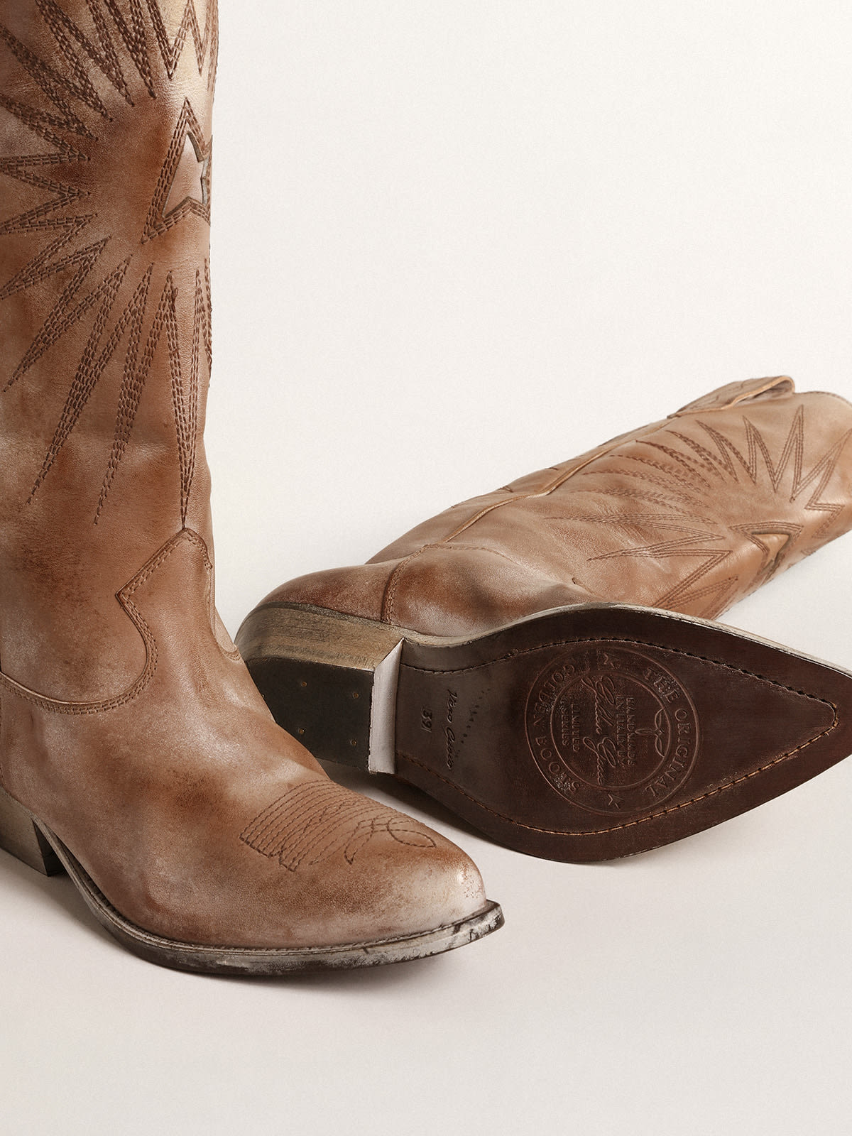 Cowboy boots golden on sale goose