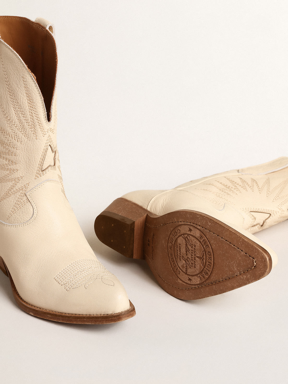 Golden goose clearance white cowboy boots