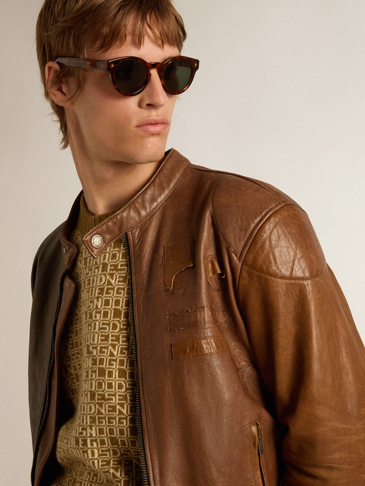 Nappa leather shop jacket mens