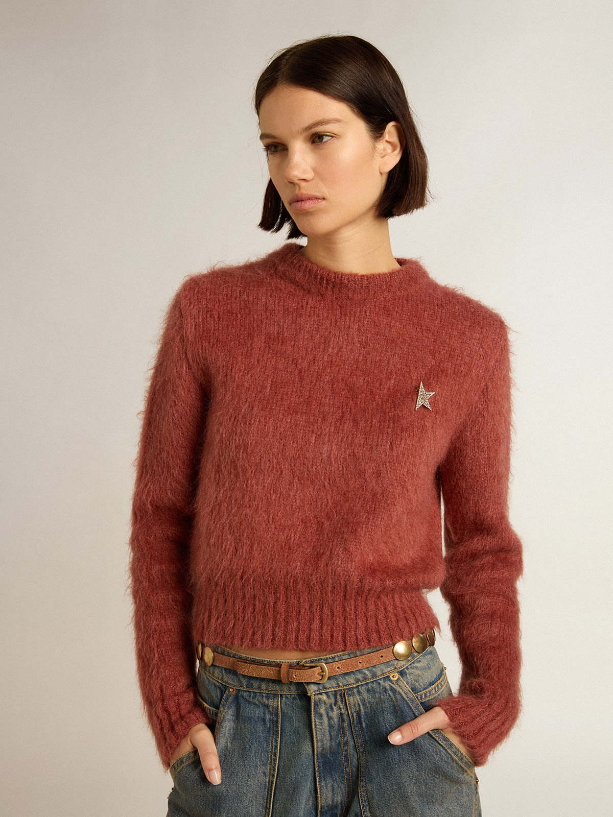 Cropped 2024 mohair sweater