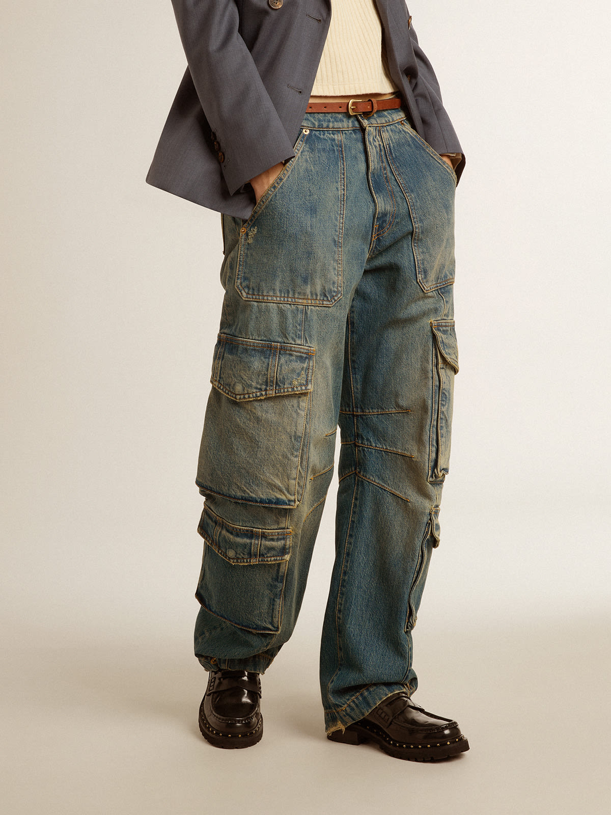Golden Goose Men's Pant Happy Jeans Blue