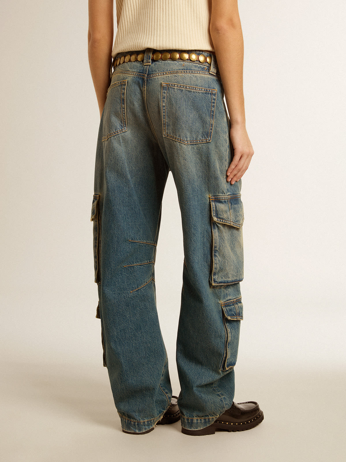 Golden Goose - Blue jeans with a distressed finish in 