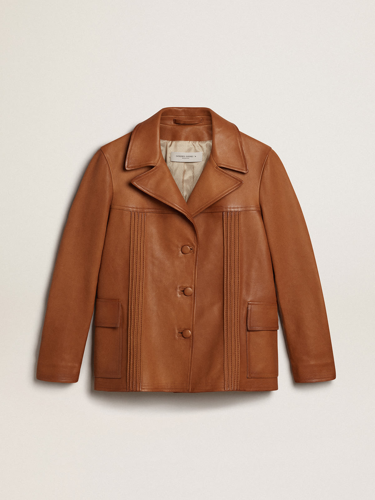 Golden Goose - Bronze-brown leather jacket in 