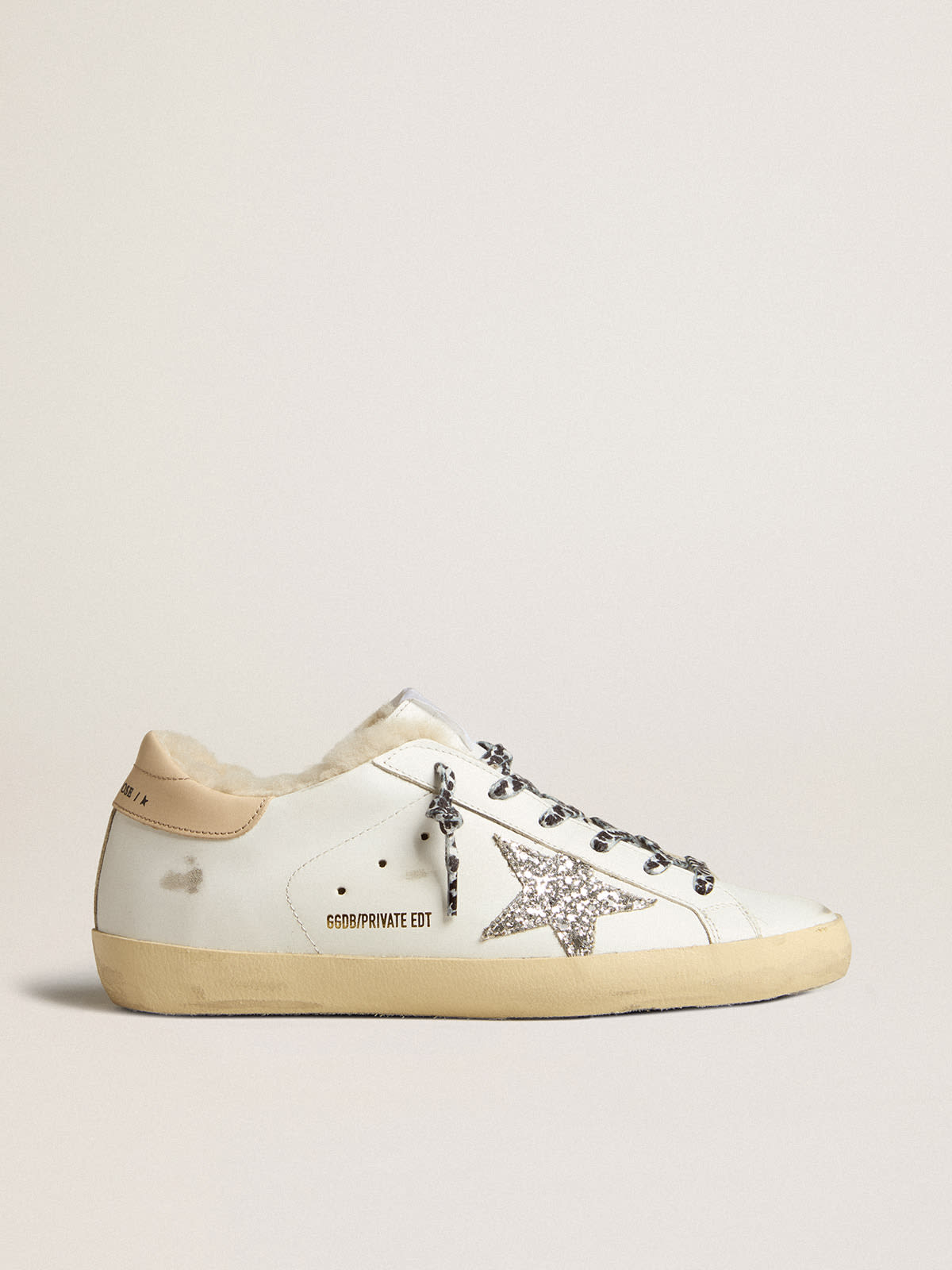 Golden Goose - Super-Star LTD with shearling lining and silver glitter star in 