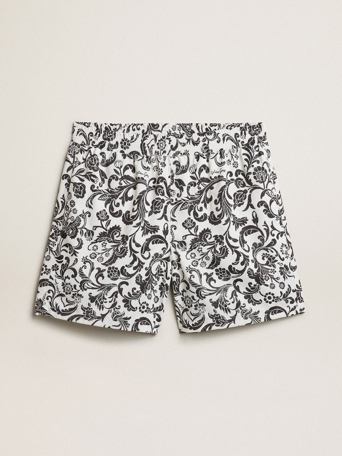 Golden Goose - Swim shorts with all-over black and white print in 