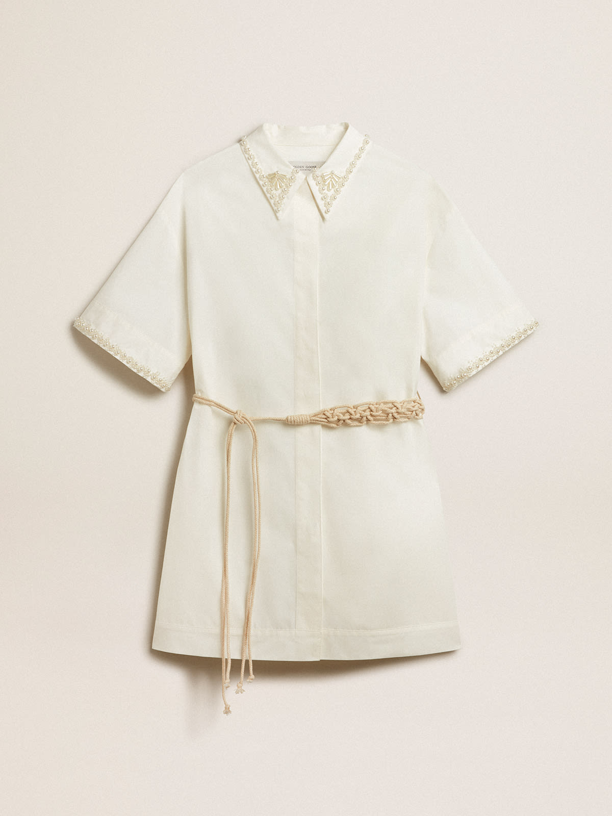 Golden Goose - Cotton shirt dress with beading in 