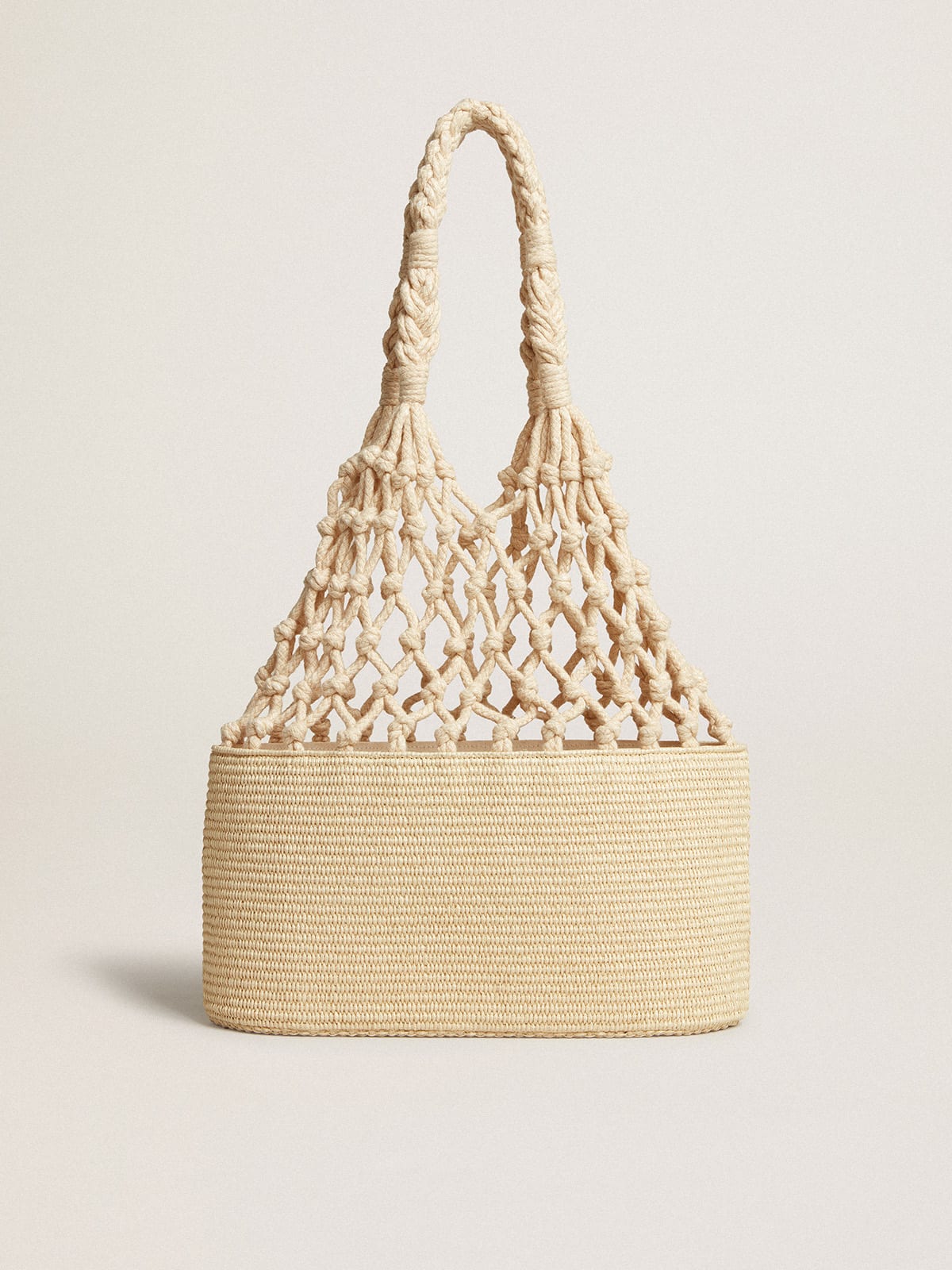 Golden Goose - Lido bag in raffia and braided cotton macramé in 