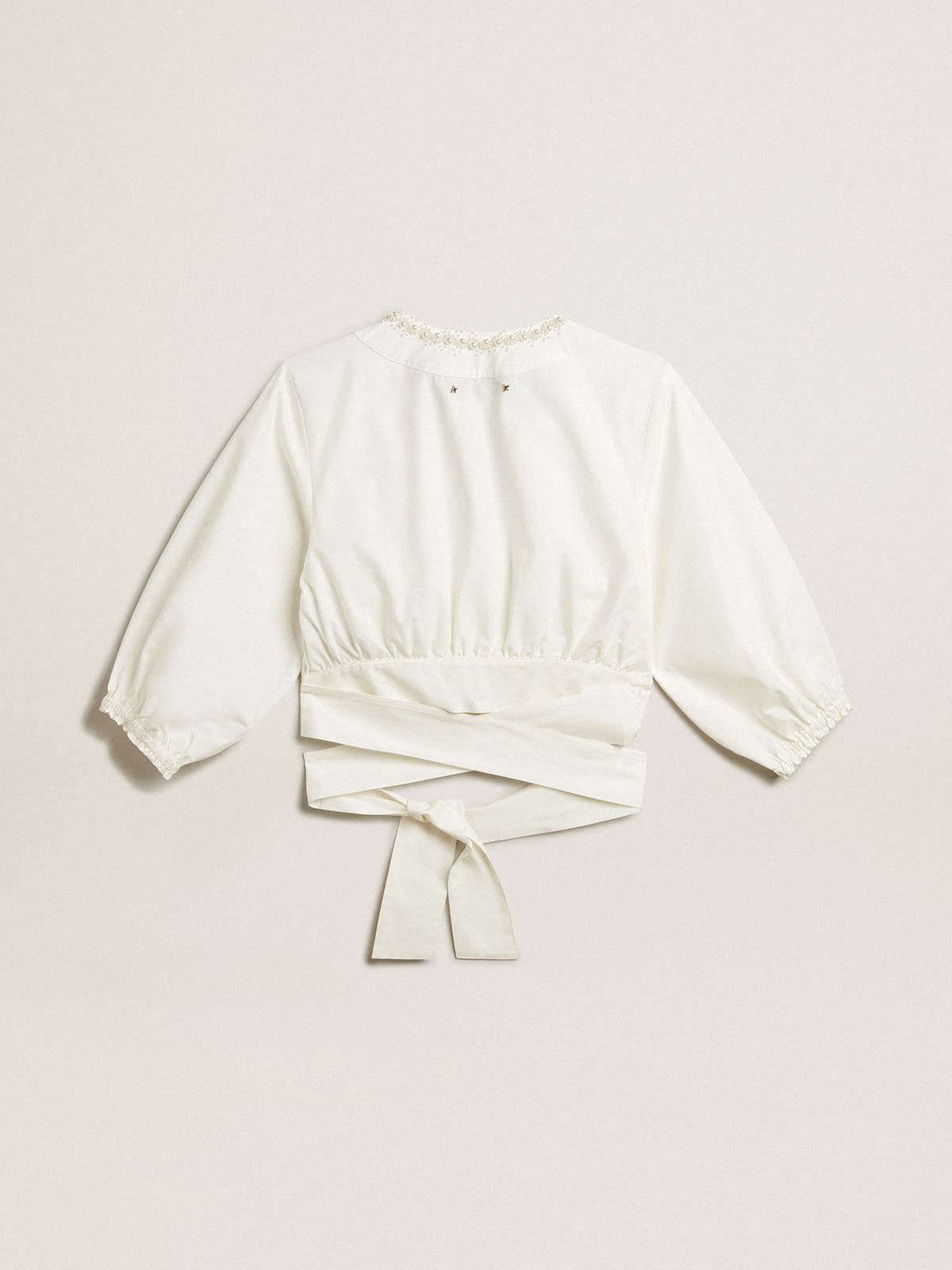 Golden Goose - Cotton crop top with beading in 
