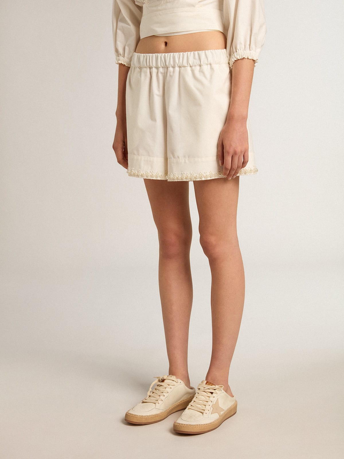 Golden Goose - Cotton shorts with beading  in 