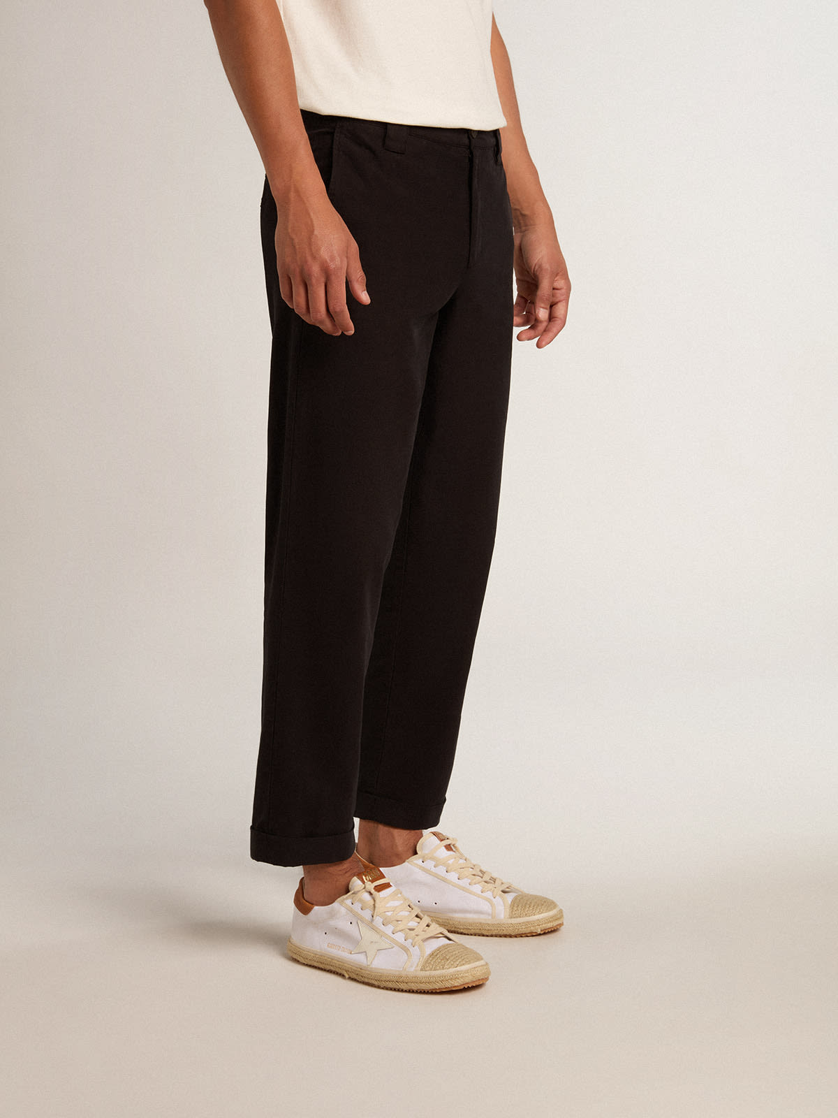 Cropped black hot sale chinos