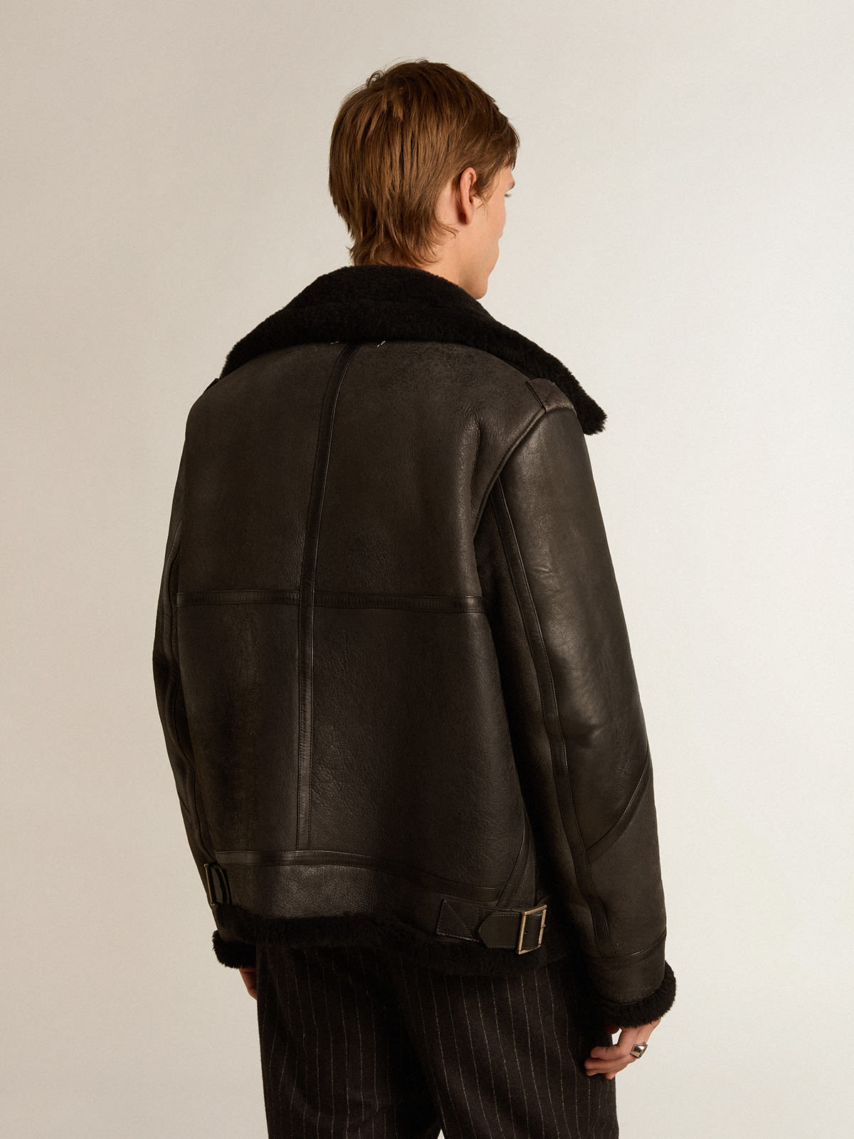 Black sheepskin jacket