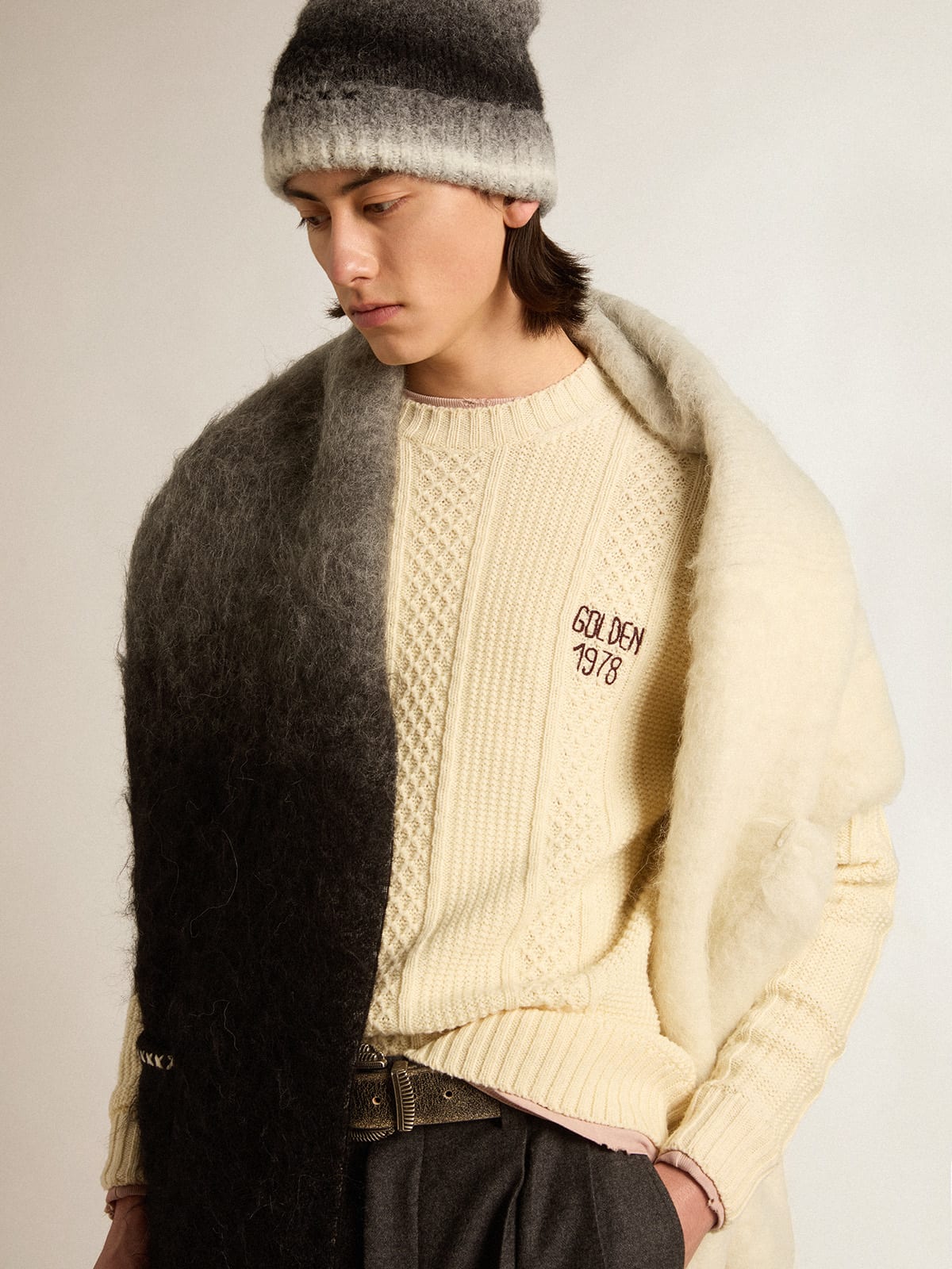 カラーブラウン新品GOLDEN GOOSE1978 EMBROIDERY BEANIEビーニー