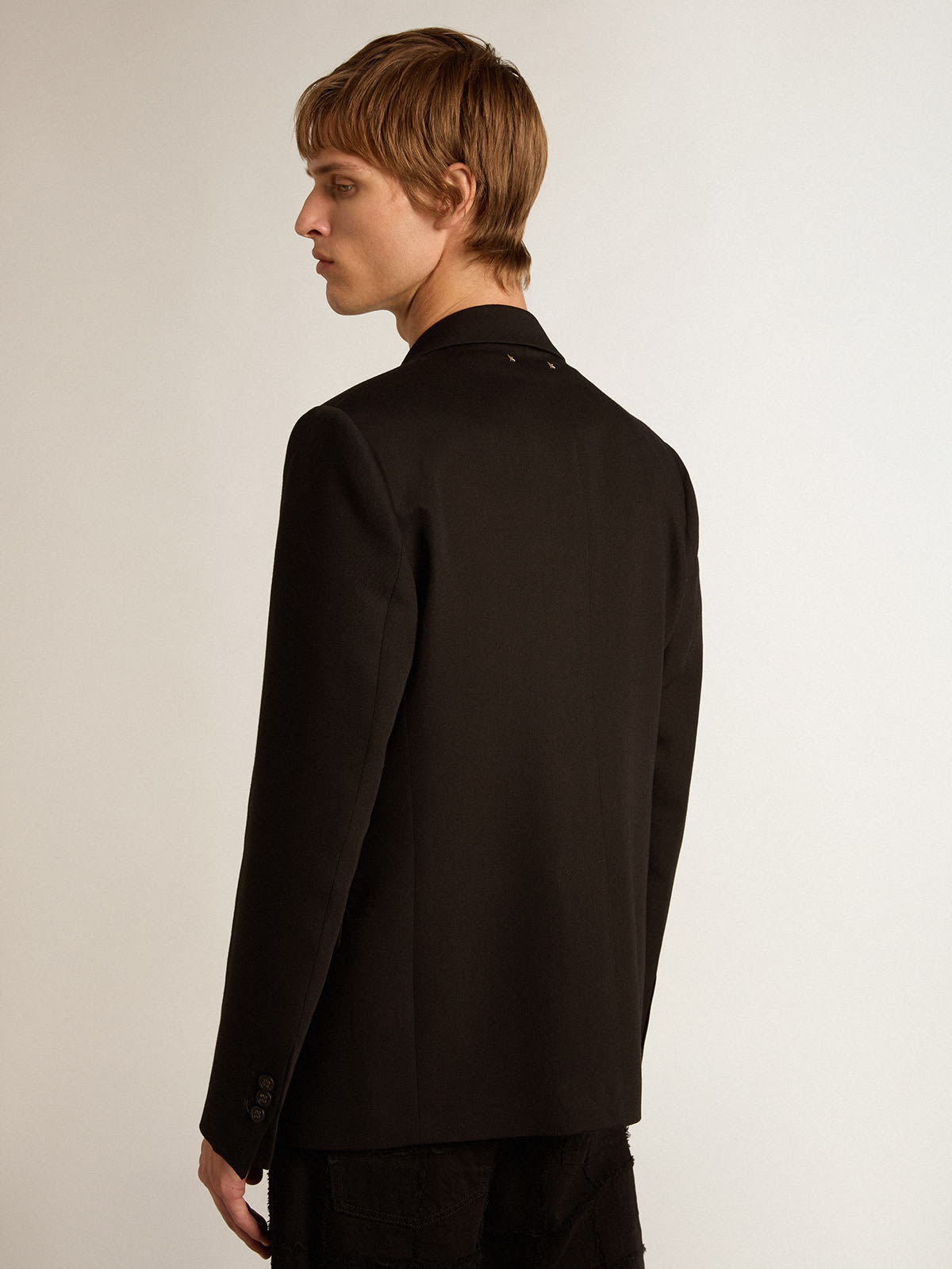 Golden Goose - Black wool and viscose blend single-breasted blazer in 