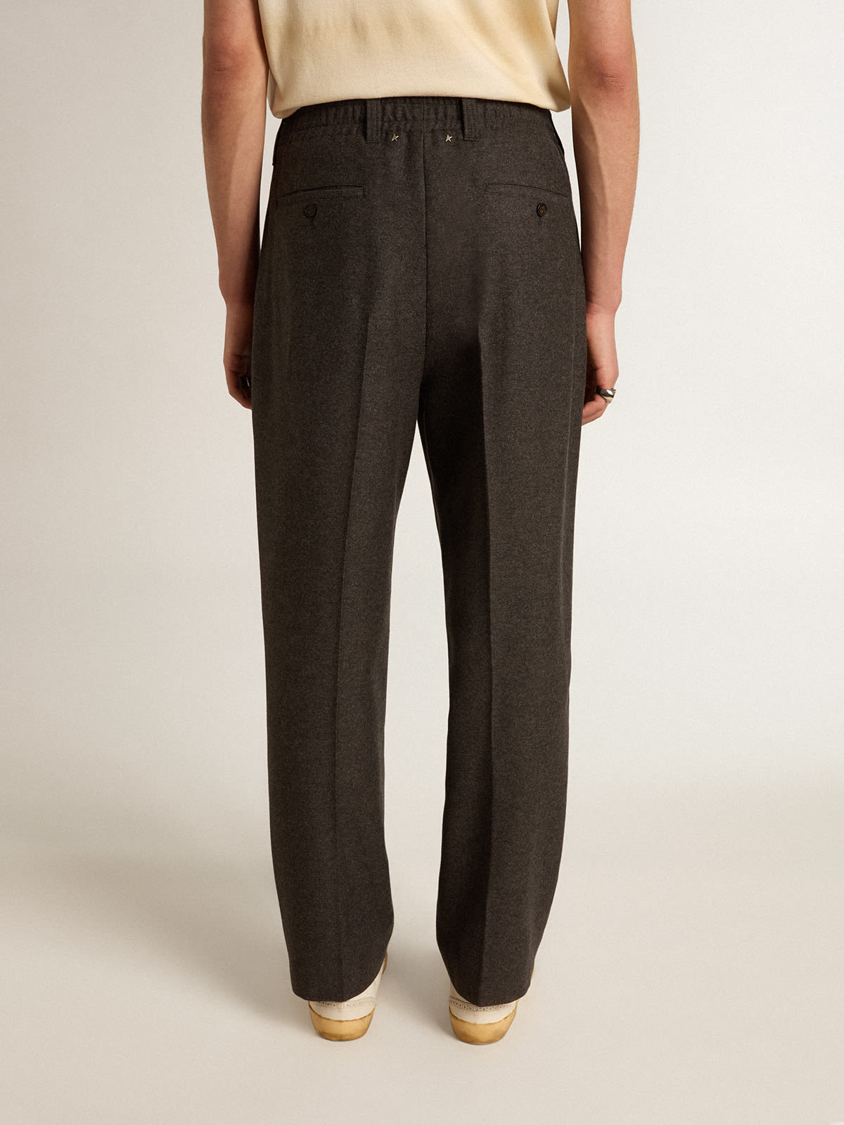 Golden Goose - Pants in dark gray wool flannel in 
