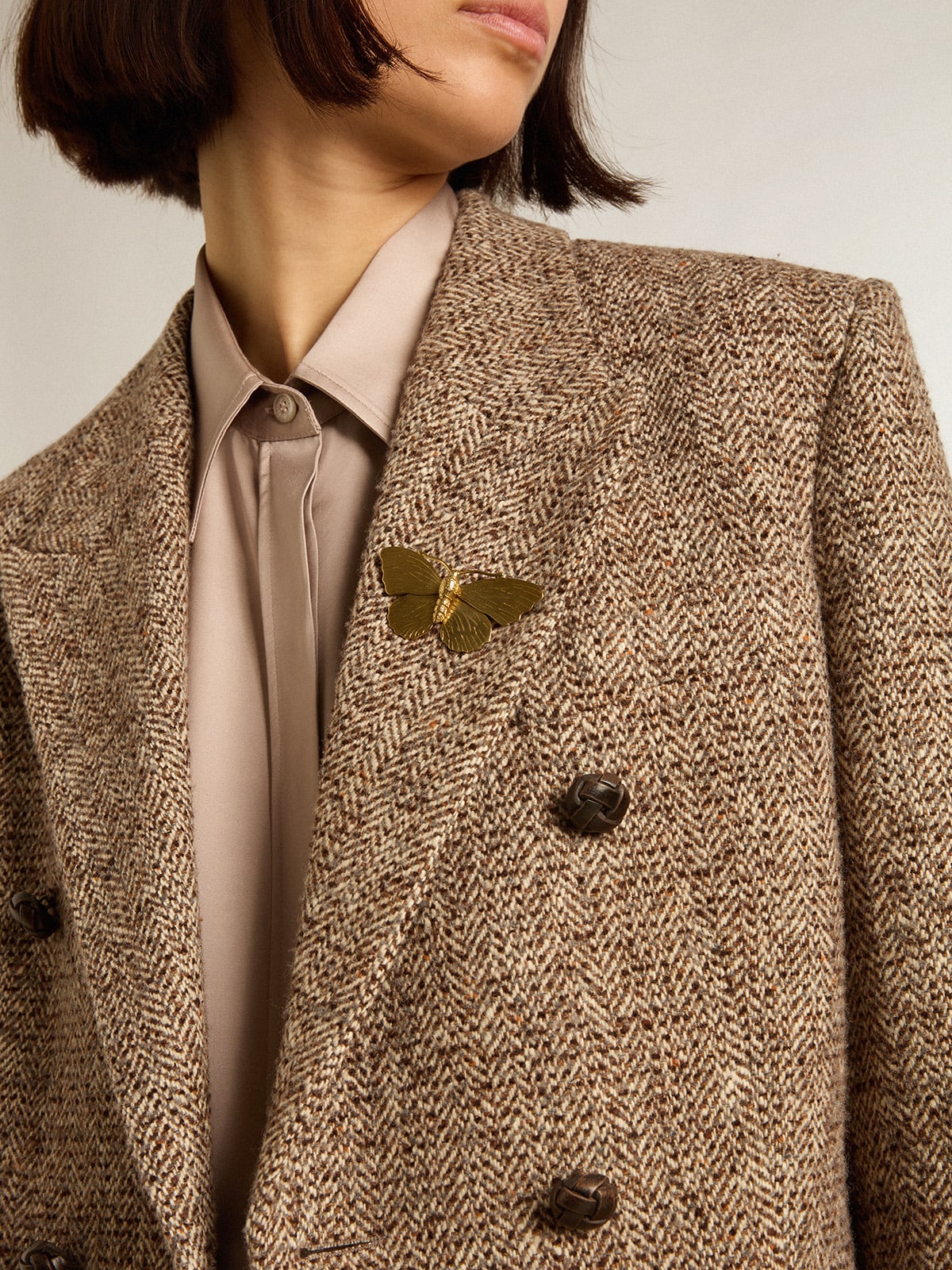 Blazer crois marron femme fermeture boutonn e Golden Goose