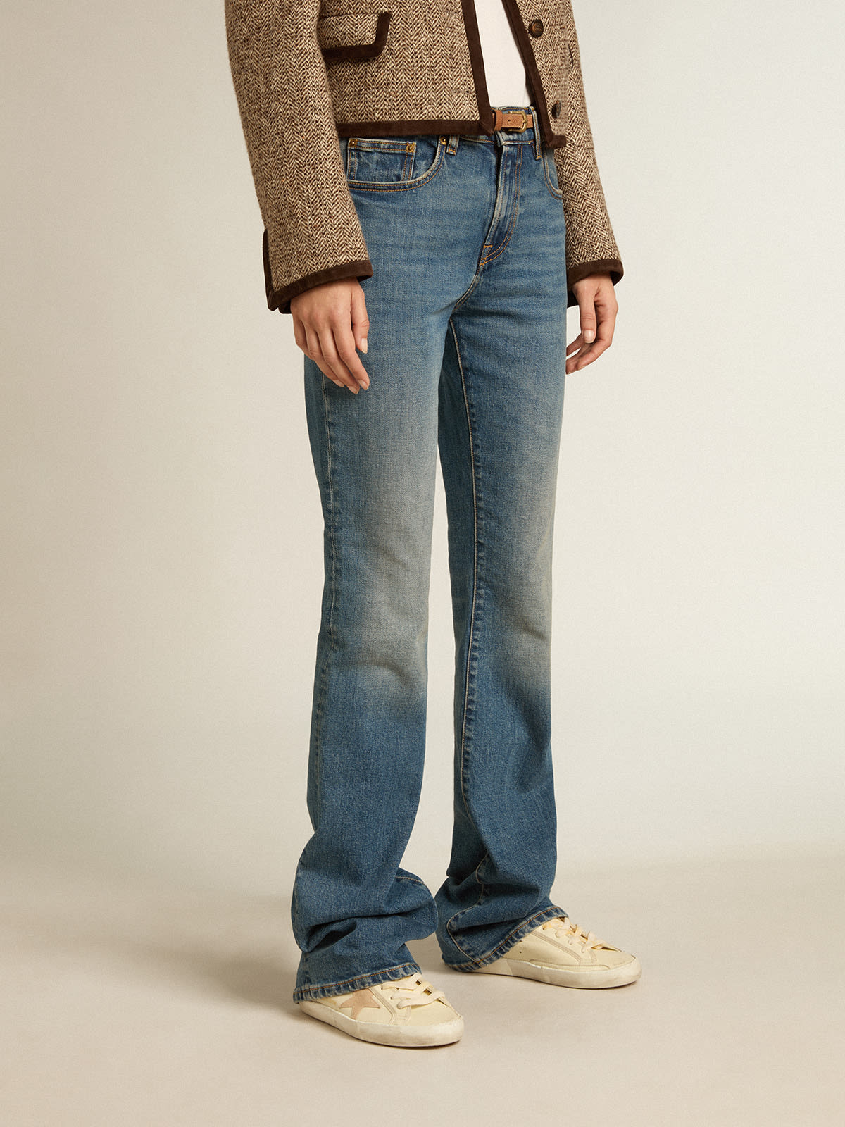 Elasticated store bootcut jeans