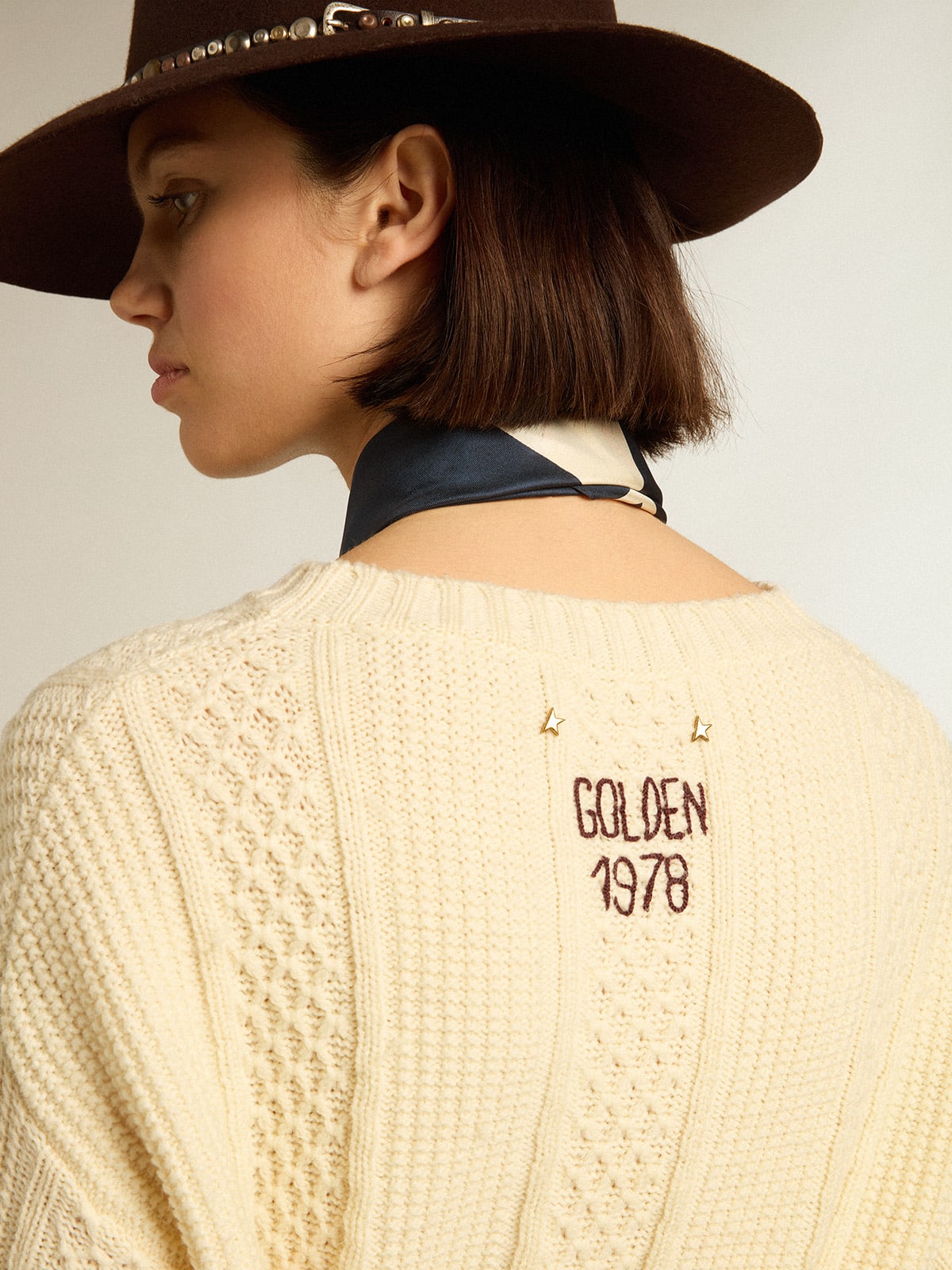 Golden Goose - Vestito in lana con ricamo sul retro in 