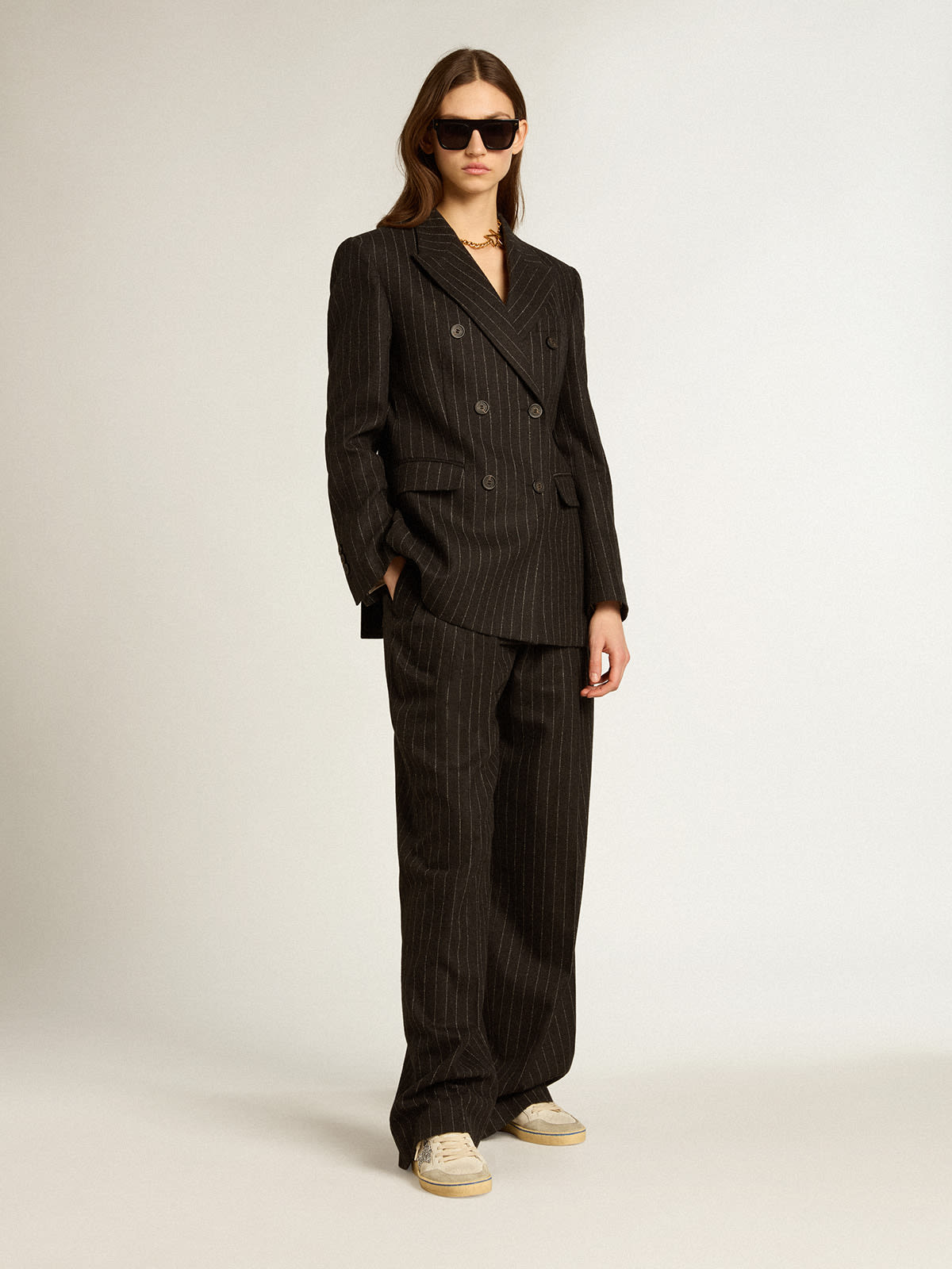 Ladies hotsell pinstripe jacket