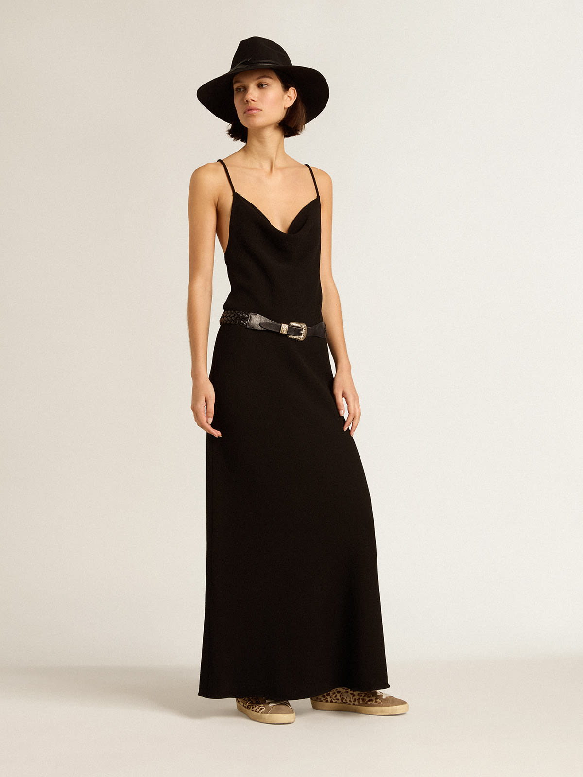 Black maxi best sale slip dress