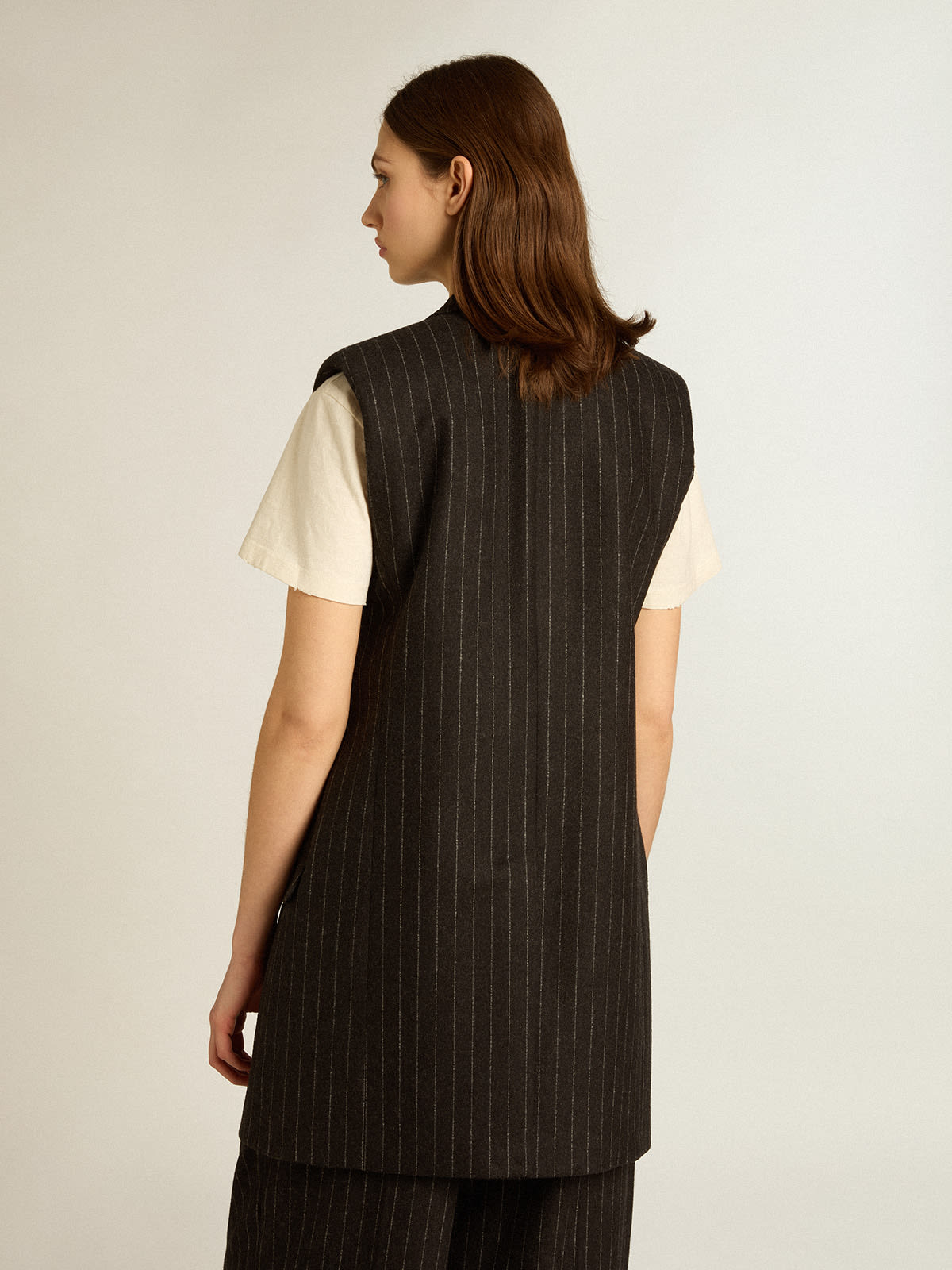 Golden Goose - Women’s vest in gray melange wool in 