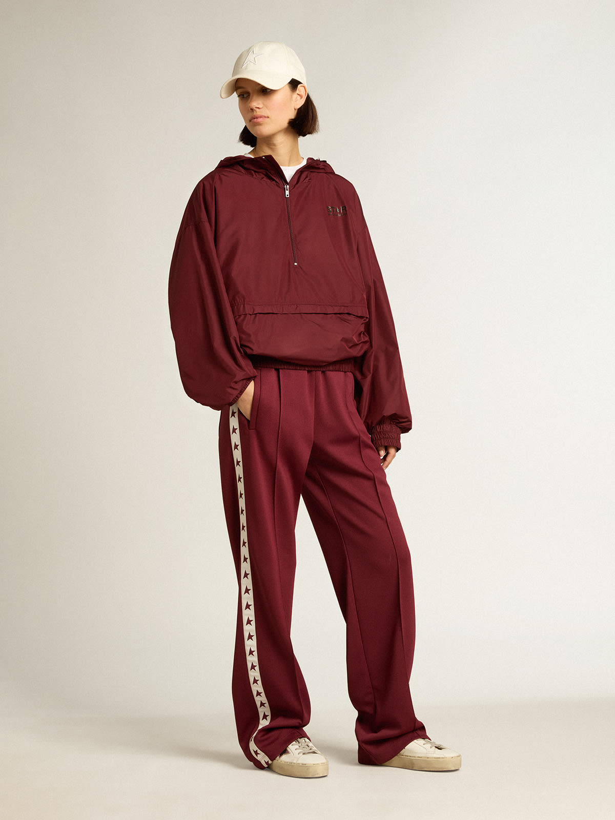 Golden Goose - Burgundy windbreaker with hood   in 