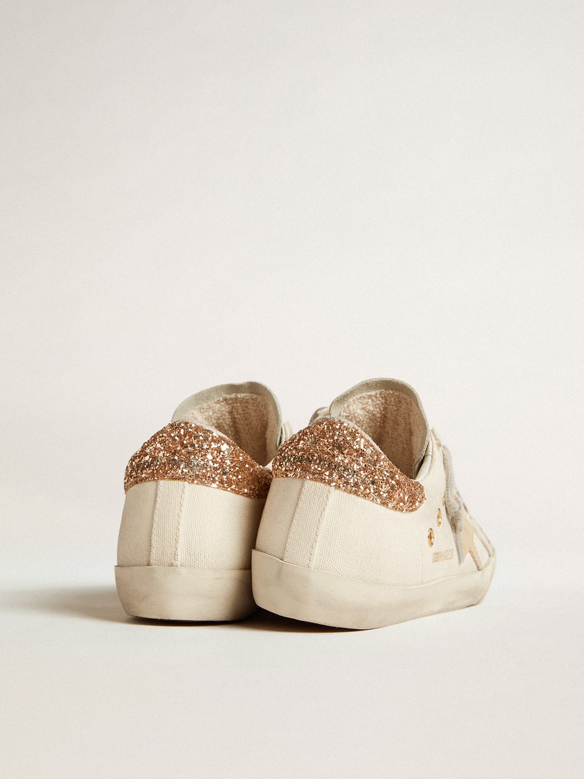 Super Star LTD in canvas with sand star and glitter heel tab