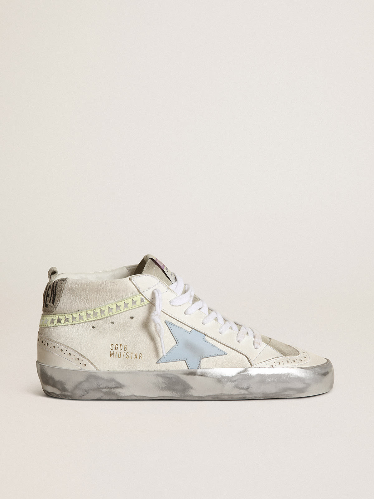 Golden Goose - Mid Star with light blue leather star and nappa flash with stars in 