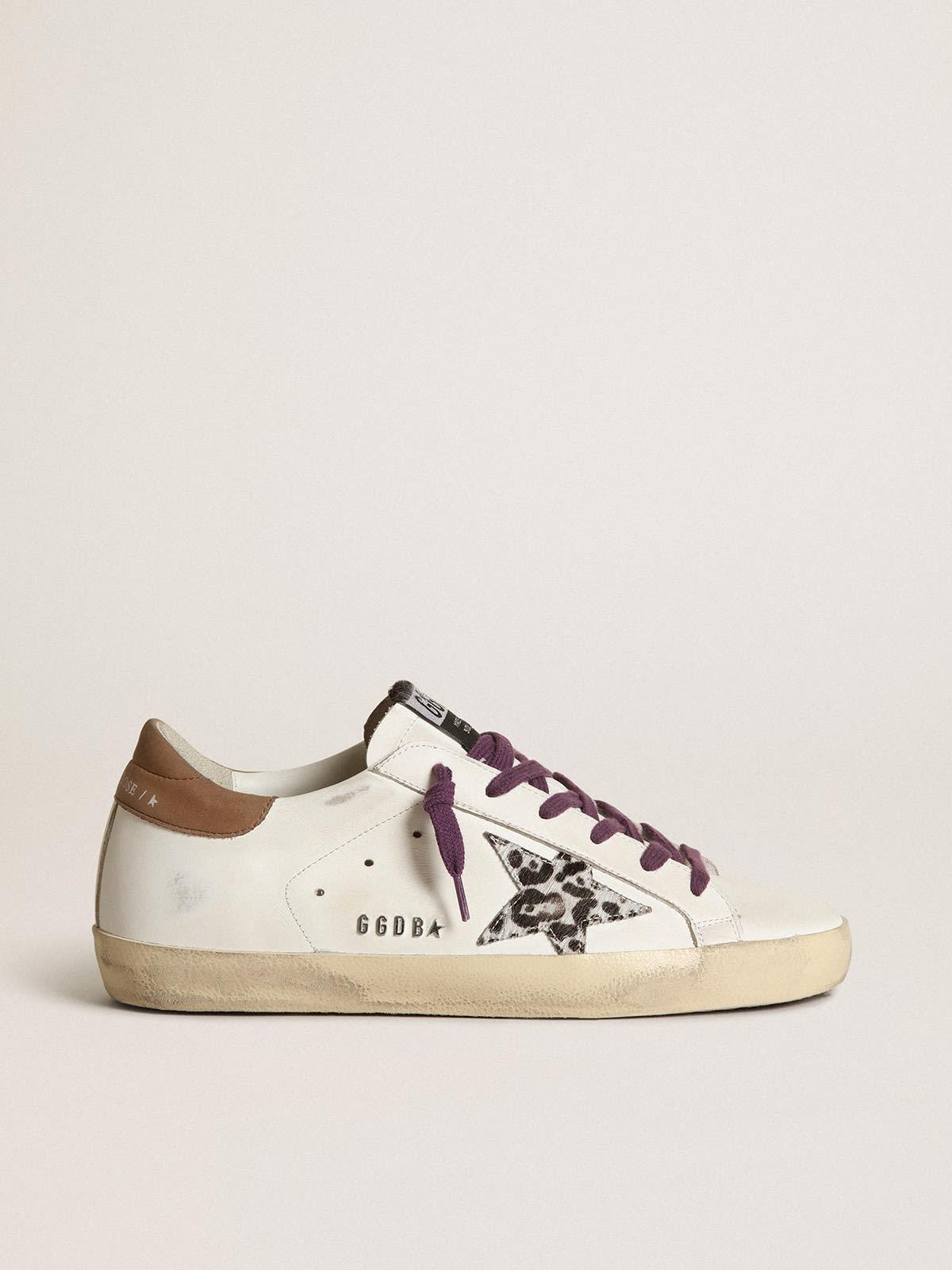 Super-Star with leopard pony skin star and brown nubuck heel tab | Golden  Goose