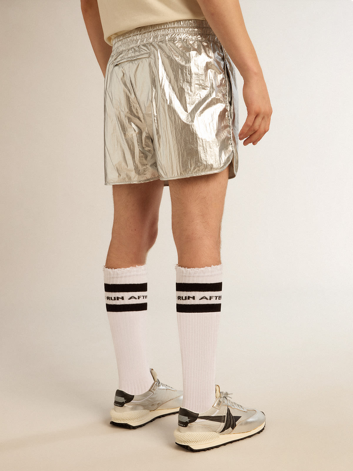 Silver store running shorts