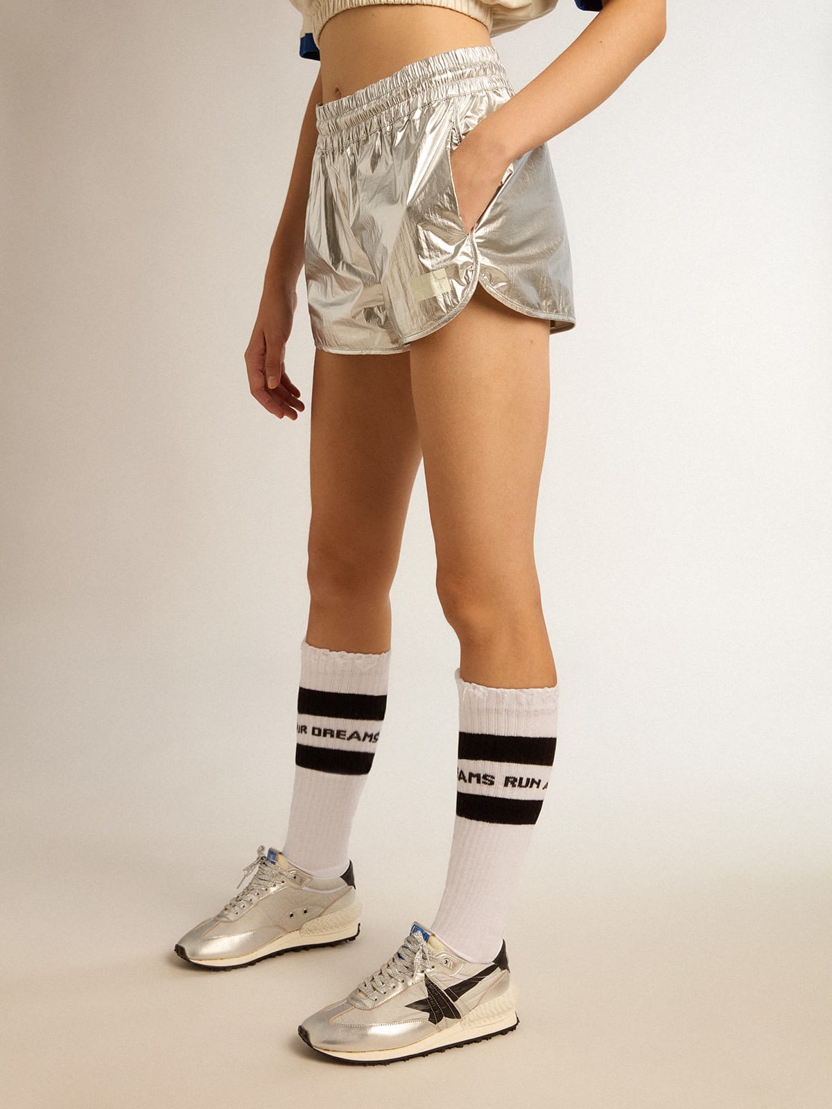 Plus Size Metallic Booty Shorts – Sock Dreams