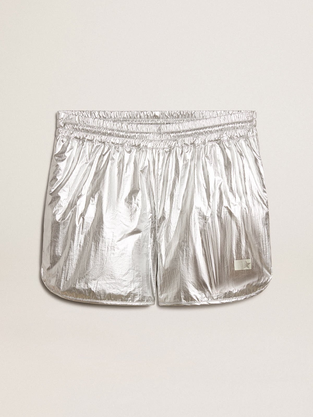 Men's running shorts in silver fabric | Golden Goose