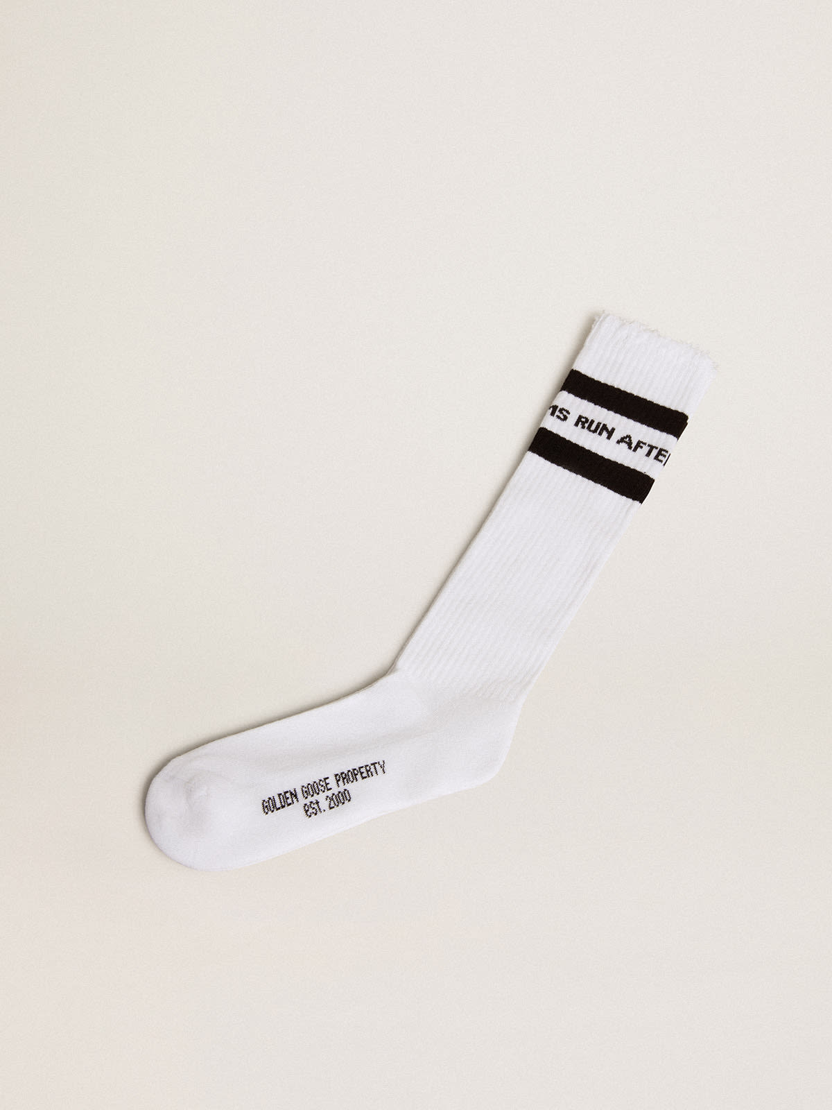 Golden Goose - Cotton socks with distressed finishes, knee-high effect  in 