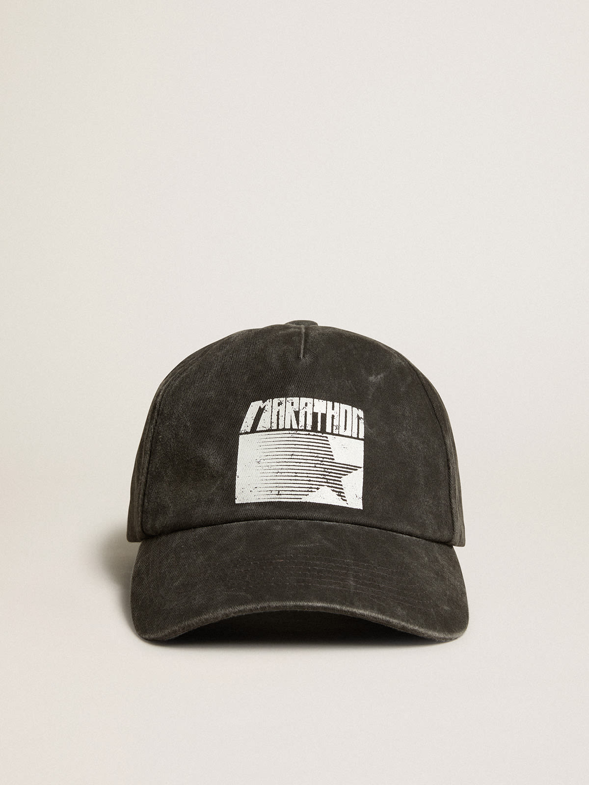 Golden Goose - Anthracite gray cap with Marathon logo on the front in 