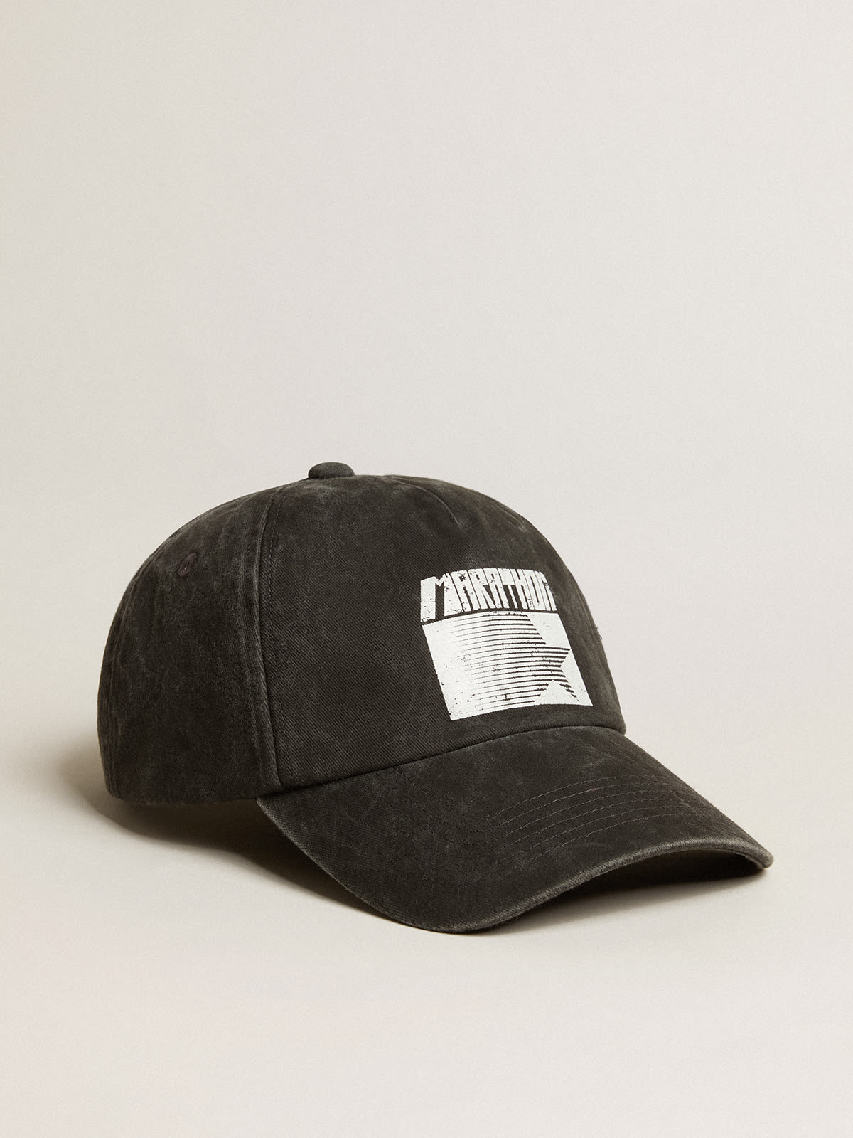 Golden Goose - Anthracite gray cap with Marathon logo on the front in 