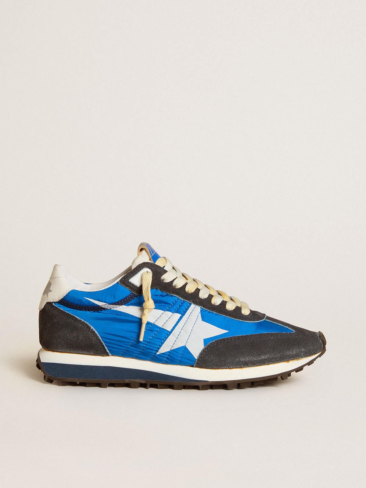 Women's Marathon with blue nylon upper and white star | Golden Goose