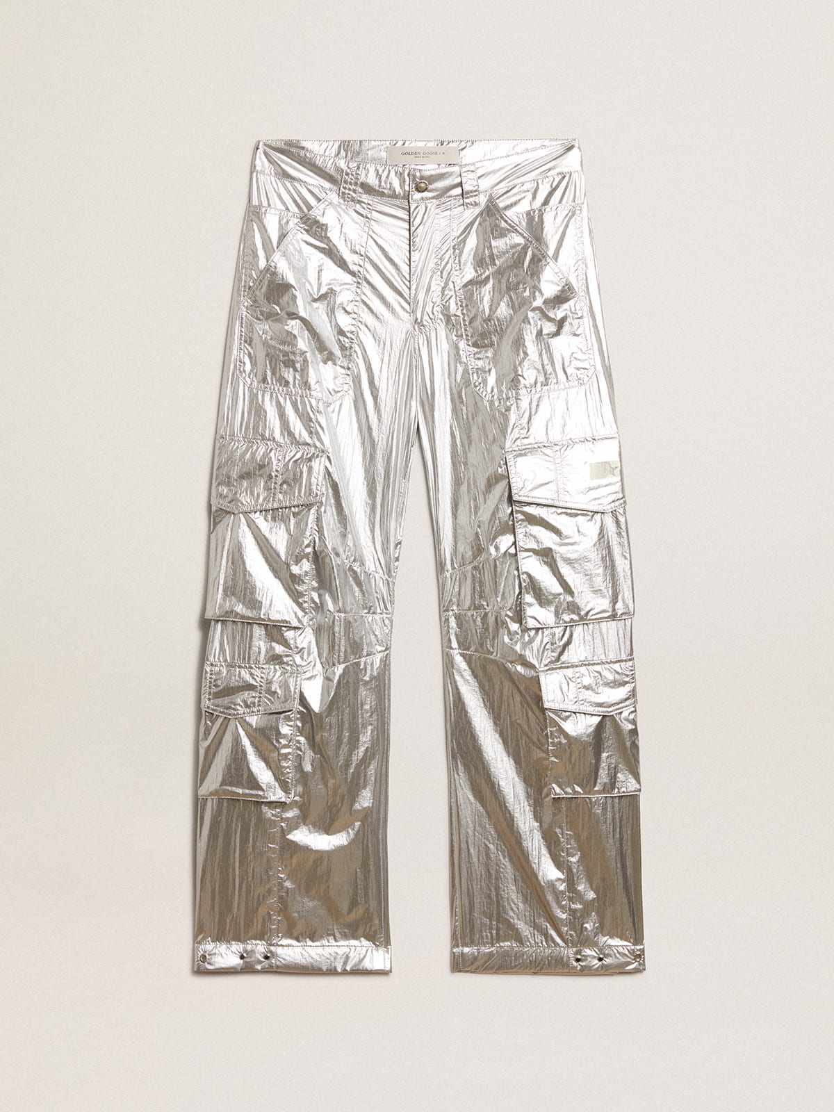 METALLIC PANTS - Silver