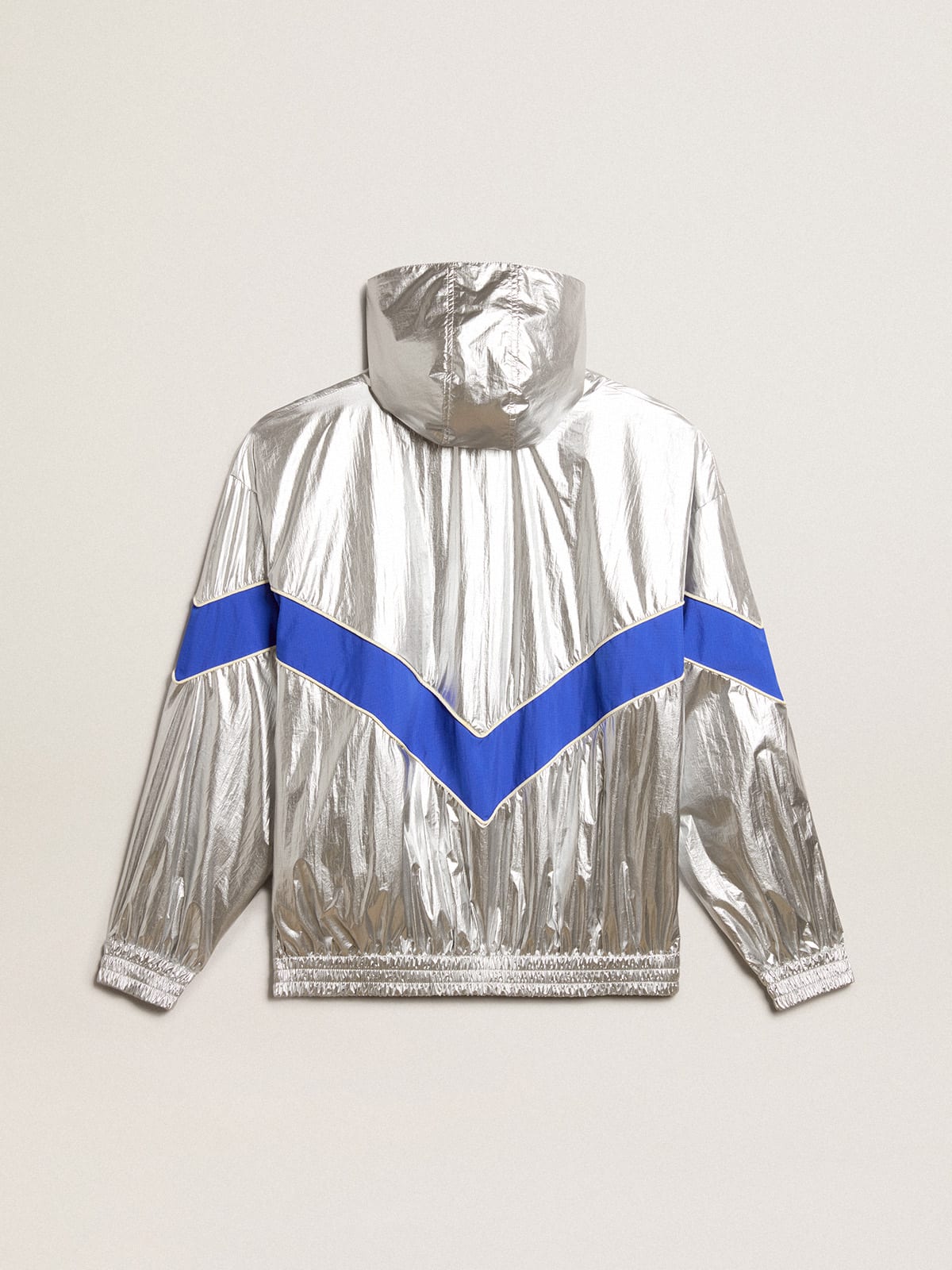 Golden Goose - Men's windcheater in silver technical fabric in 