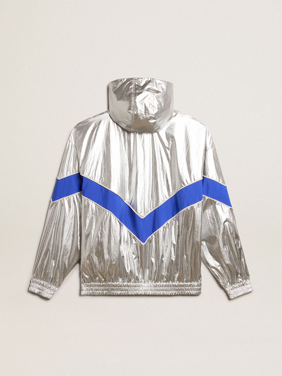 Metallic Silver Windbreaker Jacket