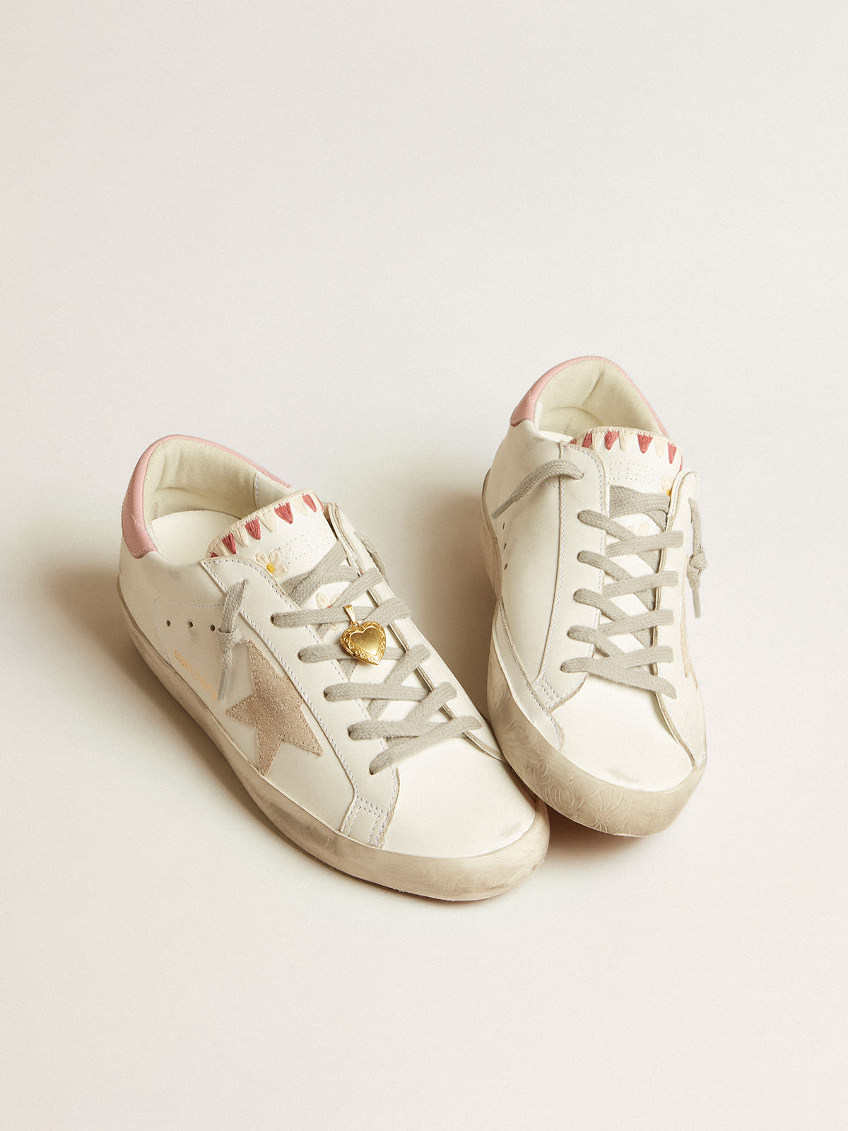 Golden goose white deals and pink