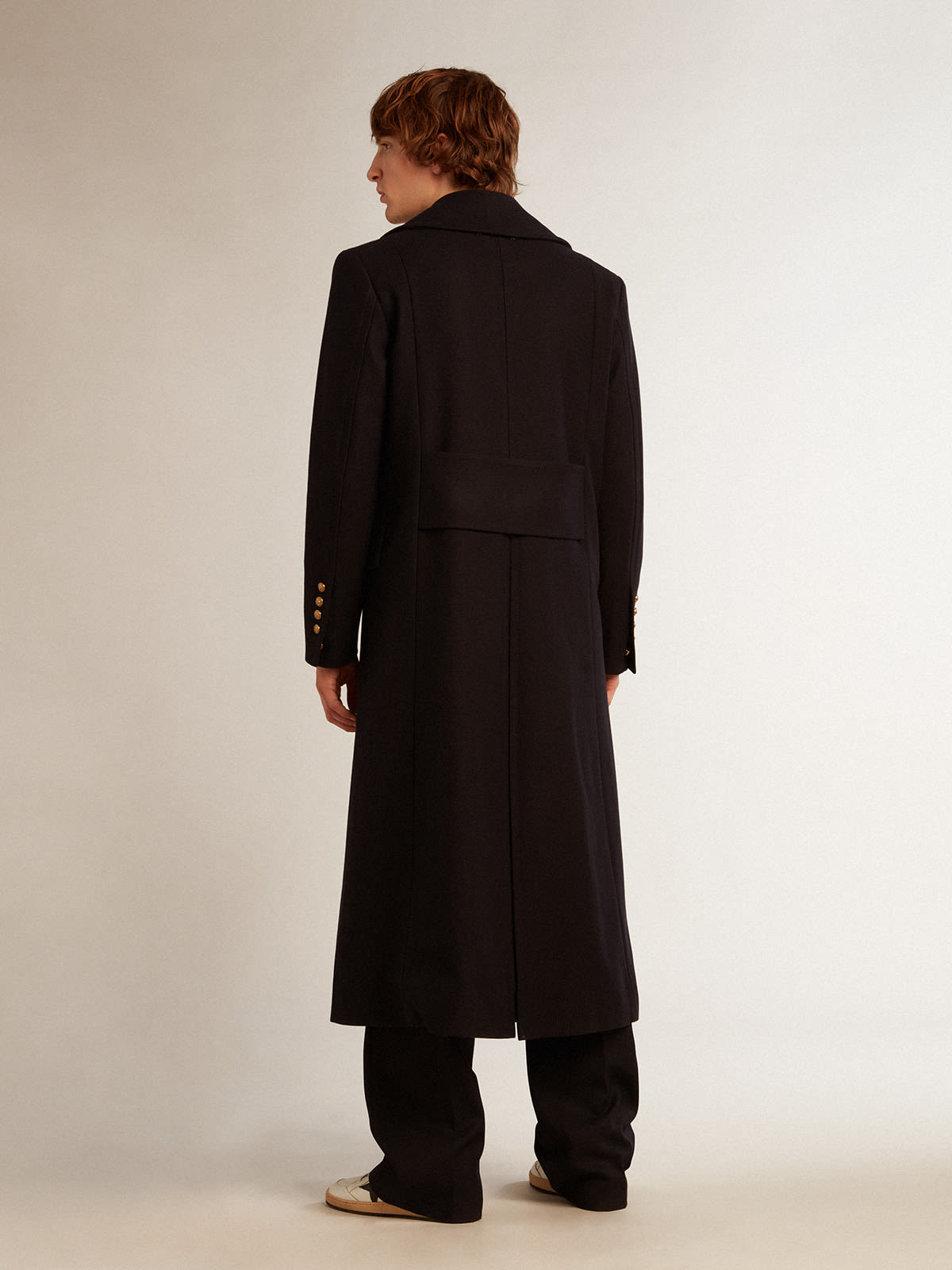 Double-breasted Wool coat black