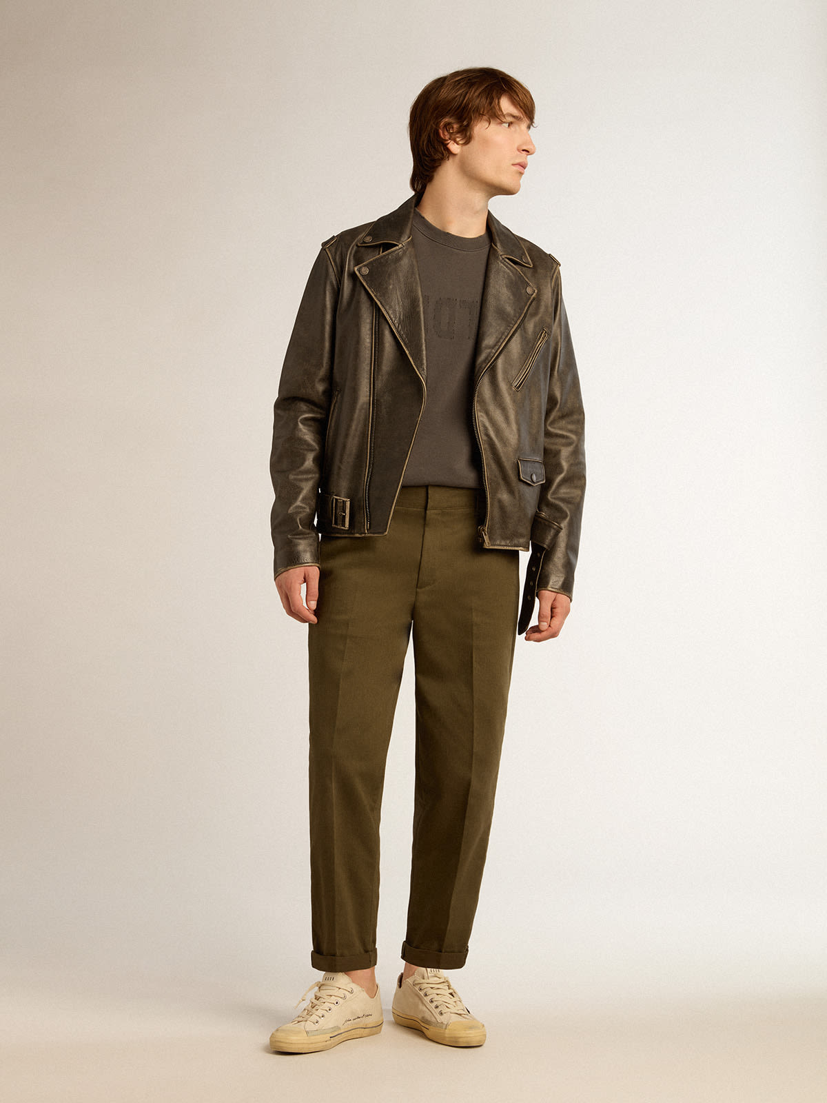 Golden Goose - Pantalon chino Golden Collection vert militaire in 