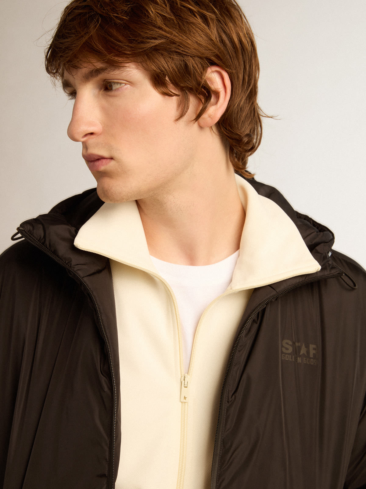 Golden Goose - Men’s black Star Collection ankle-length hooded padded jacket in 