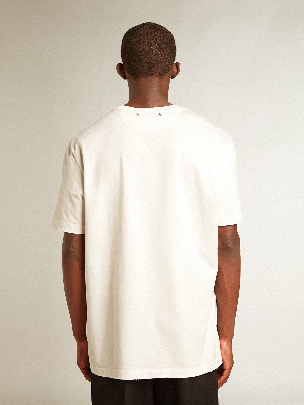 distressed white tee shirt