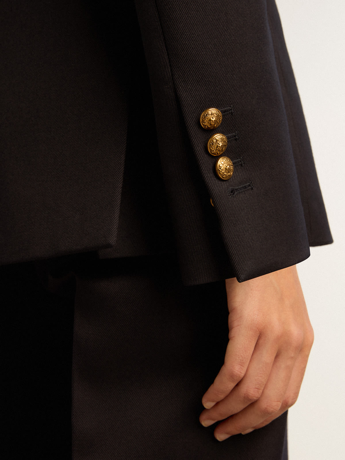 Navy Double Breasted Blazer With Gold Buttons – Just Style LA