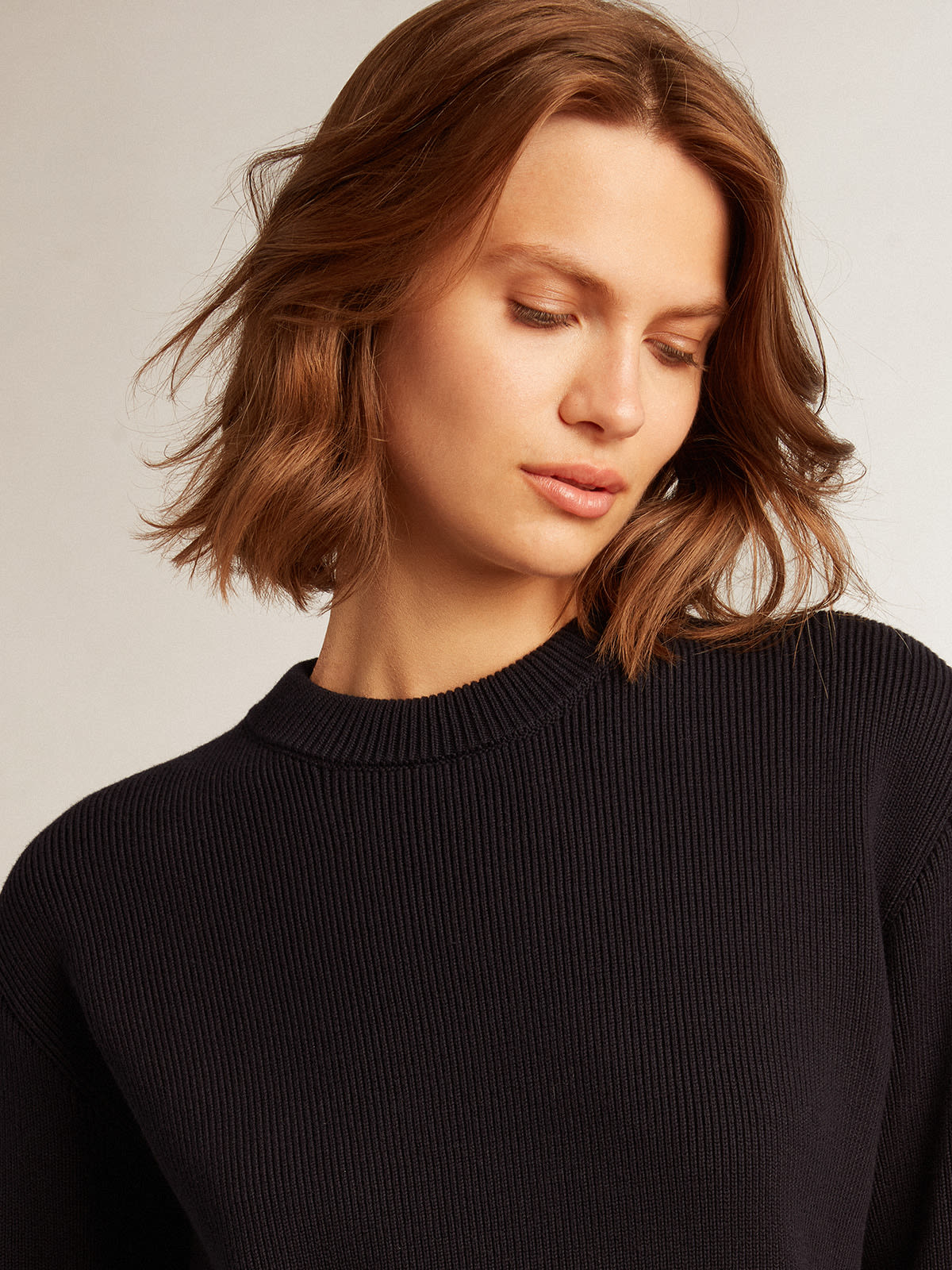 CD Icon Turtleneck Sweater Navy Blue Cashmere Jersey