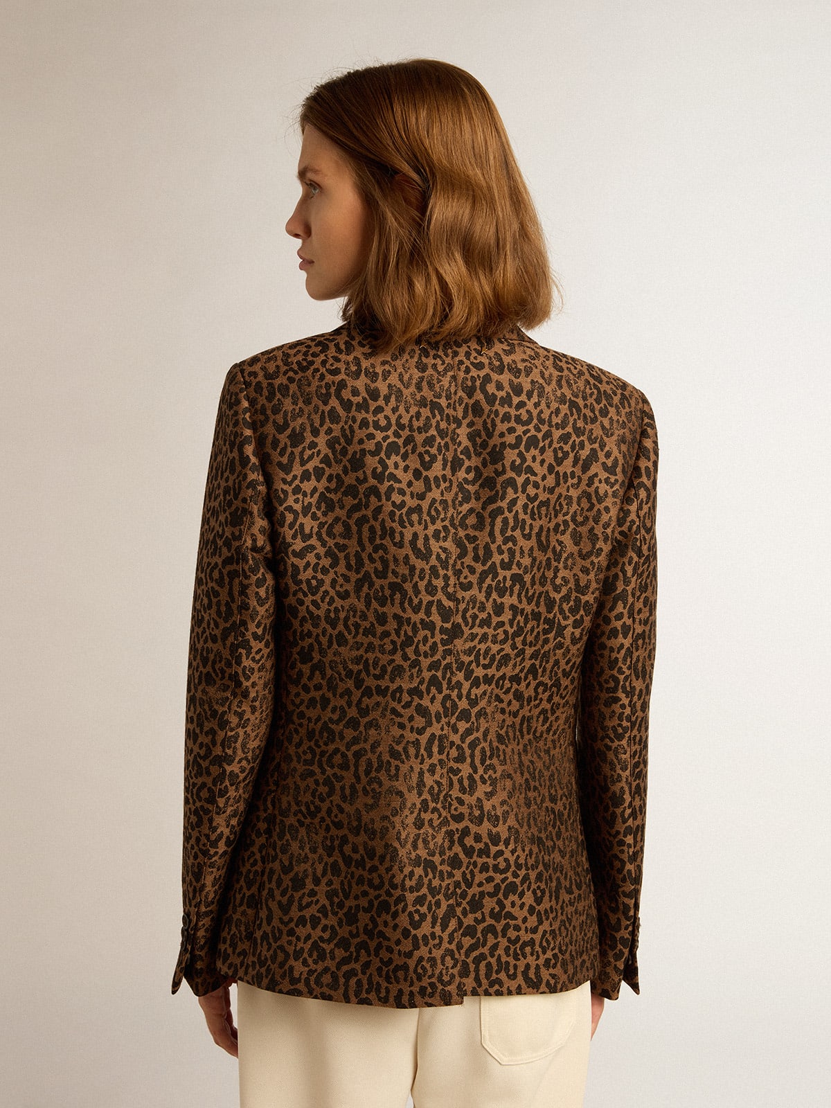 Golden Goose - Golden Collection single-breasted blazer in wool with jacquard animal pattern in 