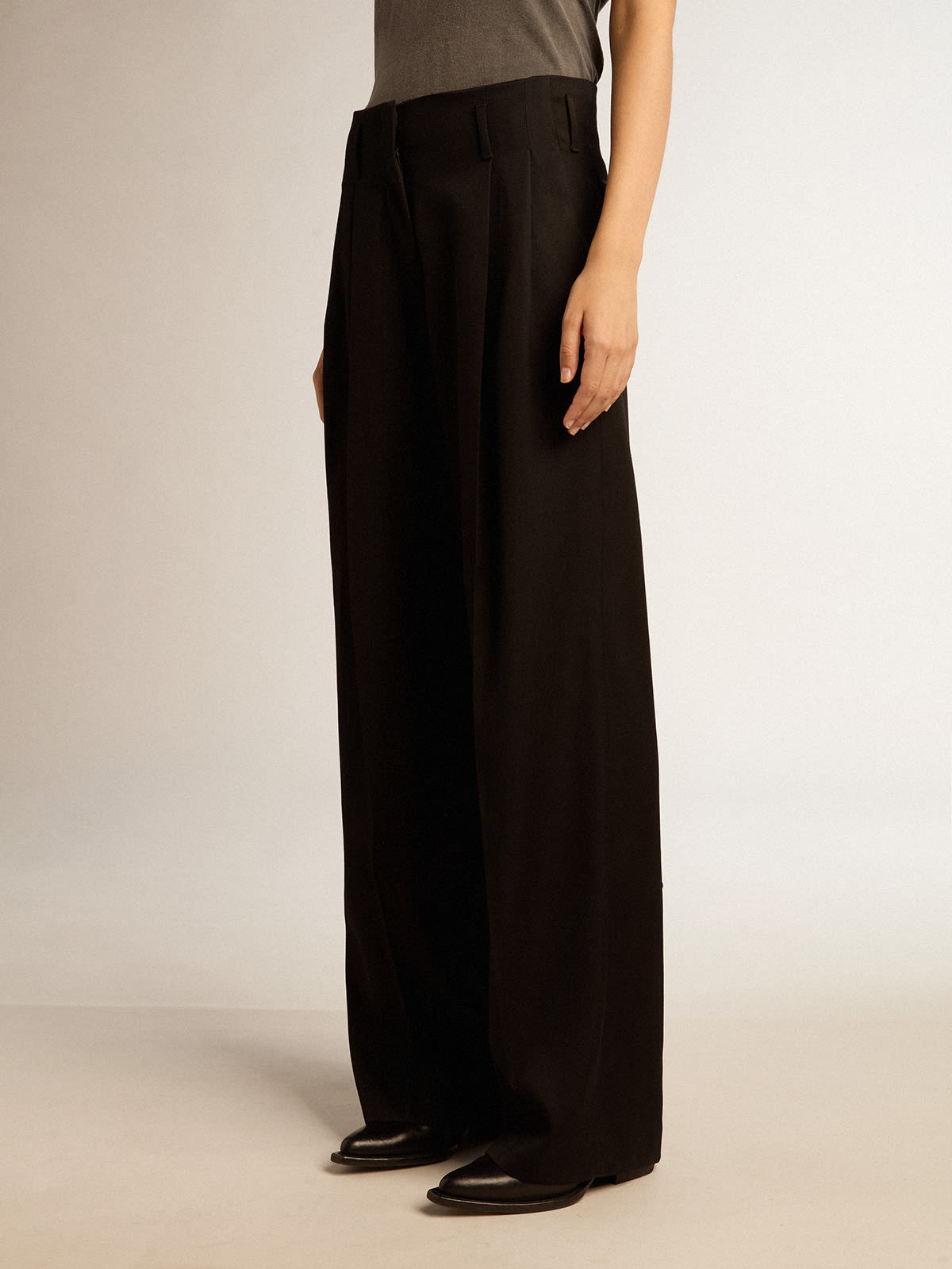 WIDE LEG WOOL PANTS for Women - Golden Goose