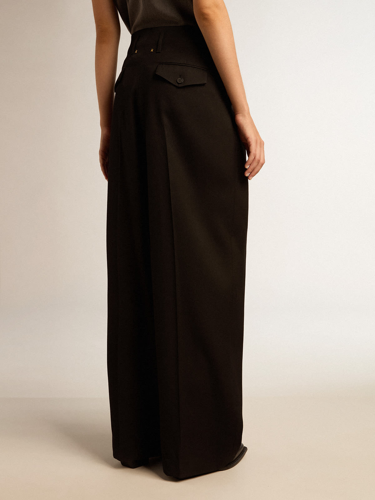 Women’s black wool gabardine pants